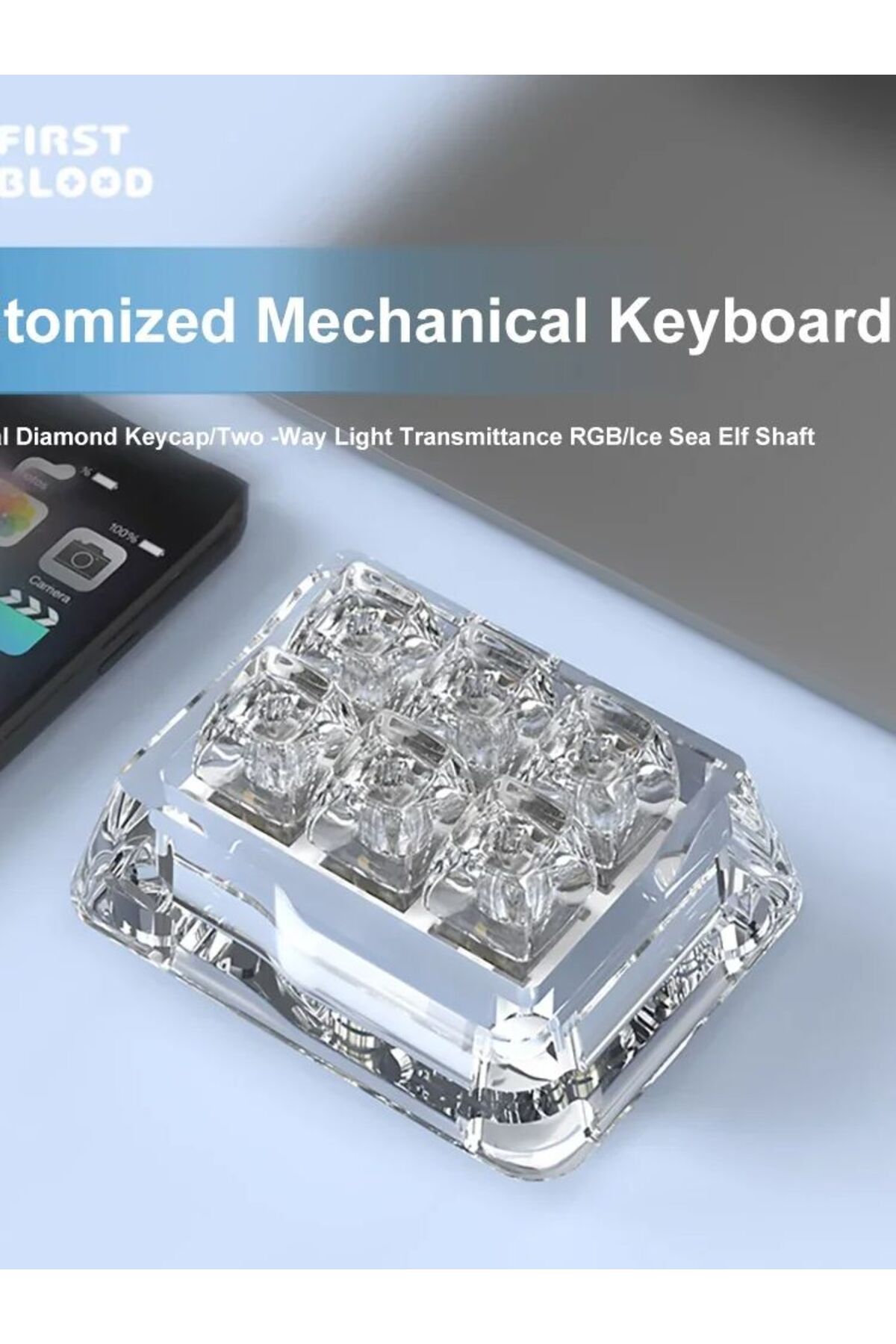 Ajazz-Firstblood B6 fully transparent mechanical keyboard Wireless Bluetooth the third mock examination... 8