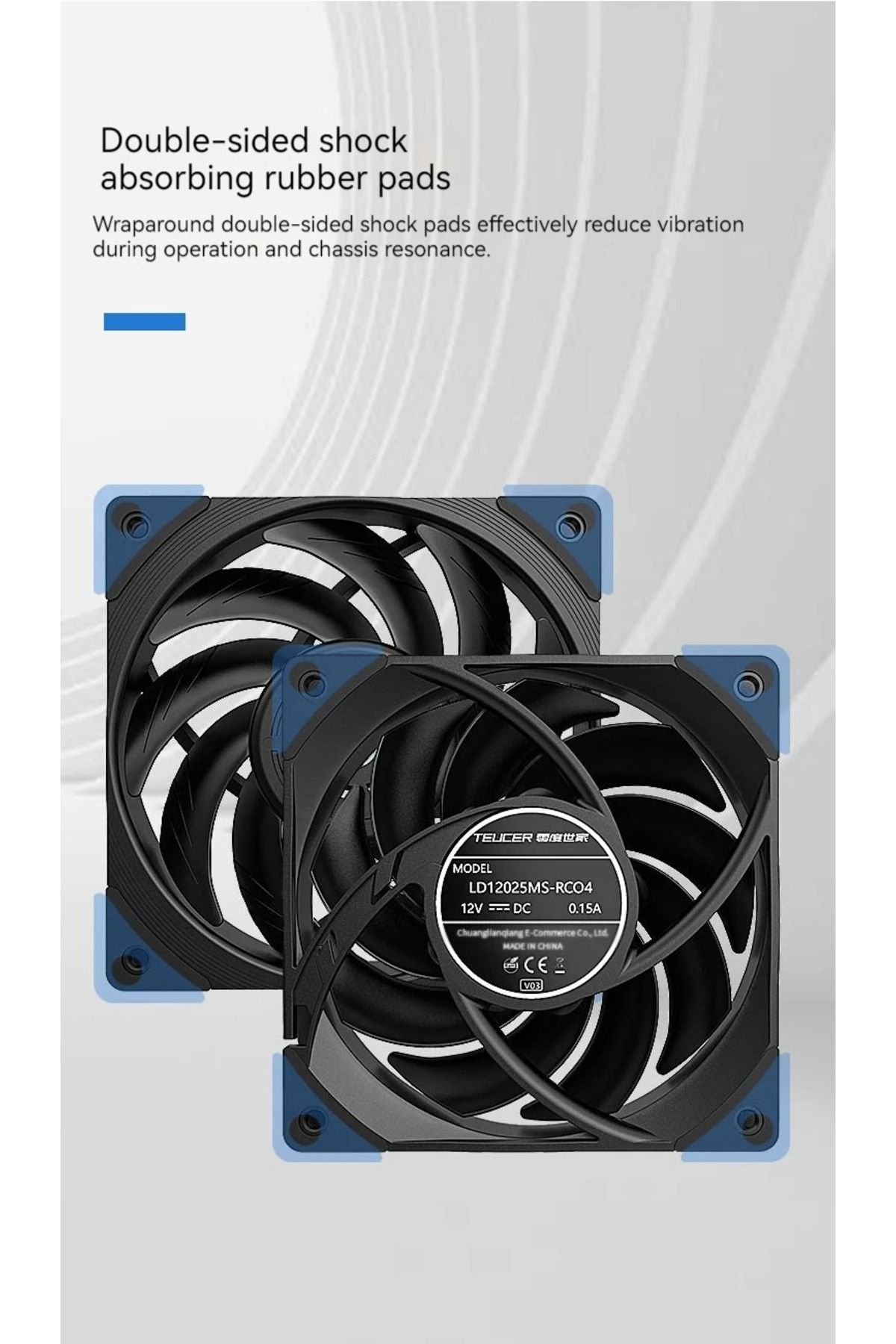 TEUCER-T30 Computer Case Fan 12CM 4PIN PWM CPU Cooler Fan PC Case Silent Fan 120mm 7
