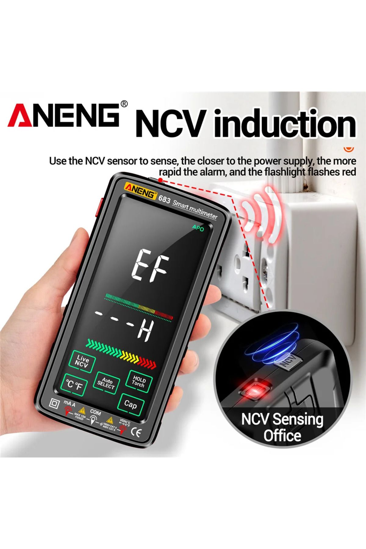 Shunmaii-ANENG 683 Smart Multimeter High-end Touch 6000 Counts Multimetro Test Rechargeable Multitester AC... 5