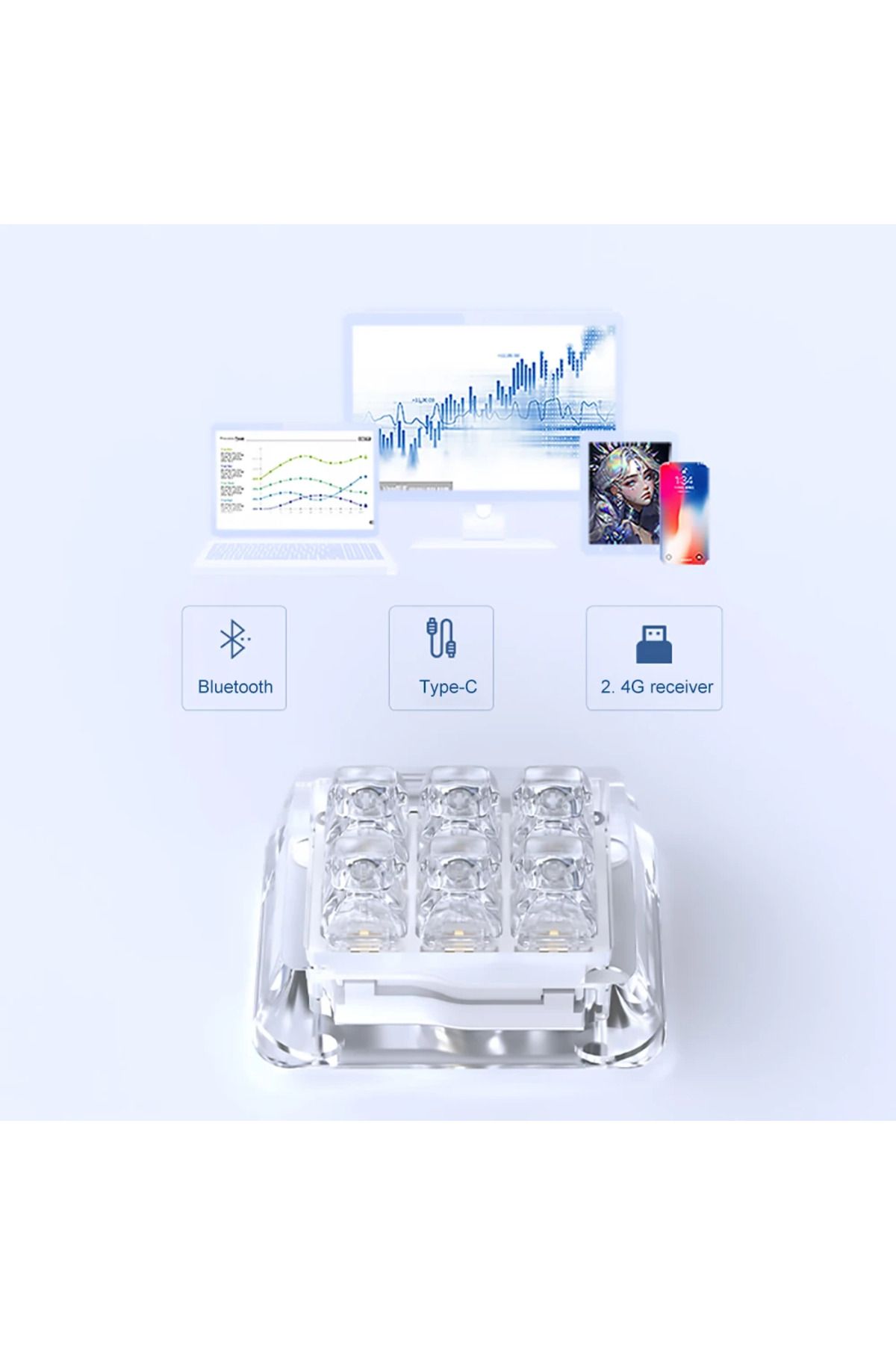 Ajazz-Firstblood B6 fully transparent mechanical keyboard Wireless Bluetooth the third mock examination... 3