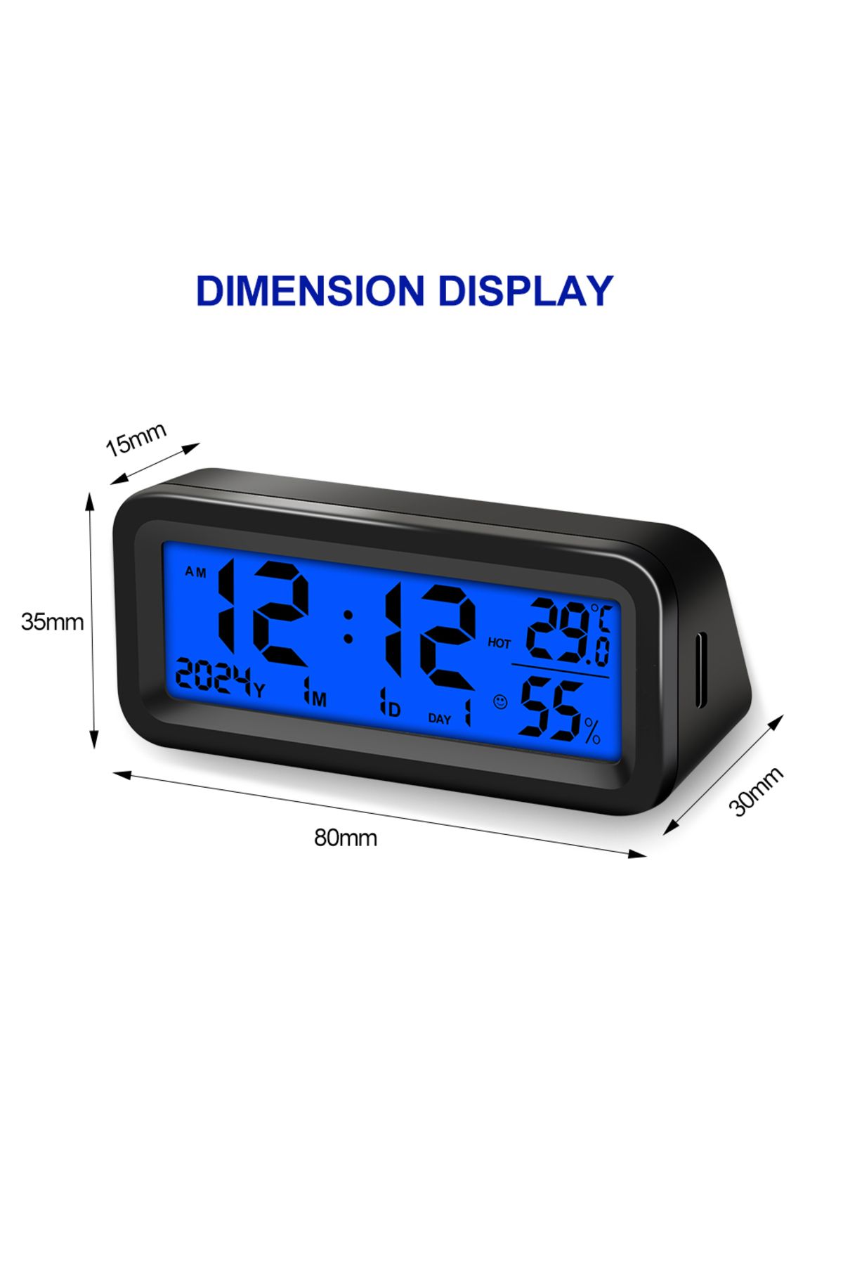 Choice-Solar Car Clock Dashboard Thermometer LED Car Electronic Watch Digital Display Time with Backligh... 7