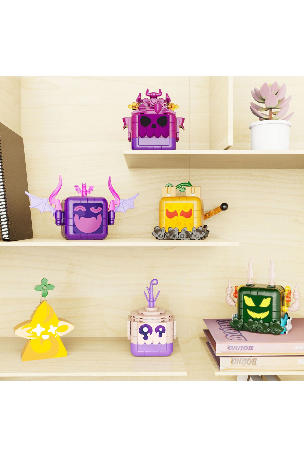 BuildMoc-6 in 1 Blox Fruits Figures Model Bricks Dragon Dough Venom Leopard Light Shadow Building Blocks G... 4