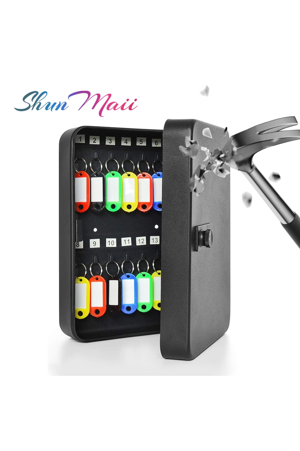 Choice-Wall Mount Key Cabinet Lock Box Digit Password Code/Key Security Lock for Home Office Key Safe Se... 8