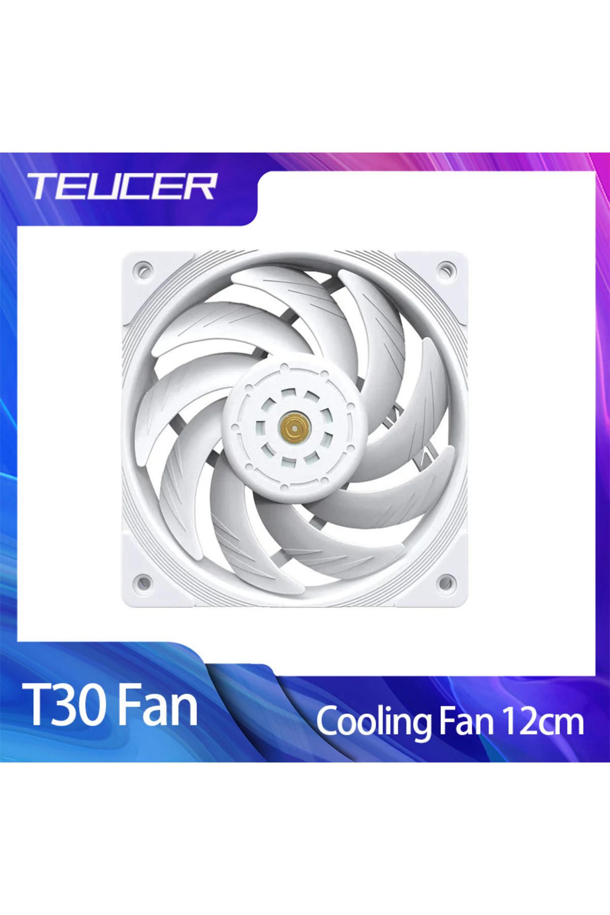 TEUCER-T30 Computer Case Fan 12CM 4PIN PWM CPU Cooler Fan PC Case Silent Fan 120mm 2