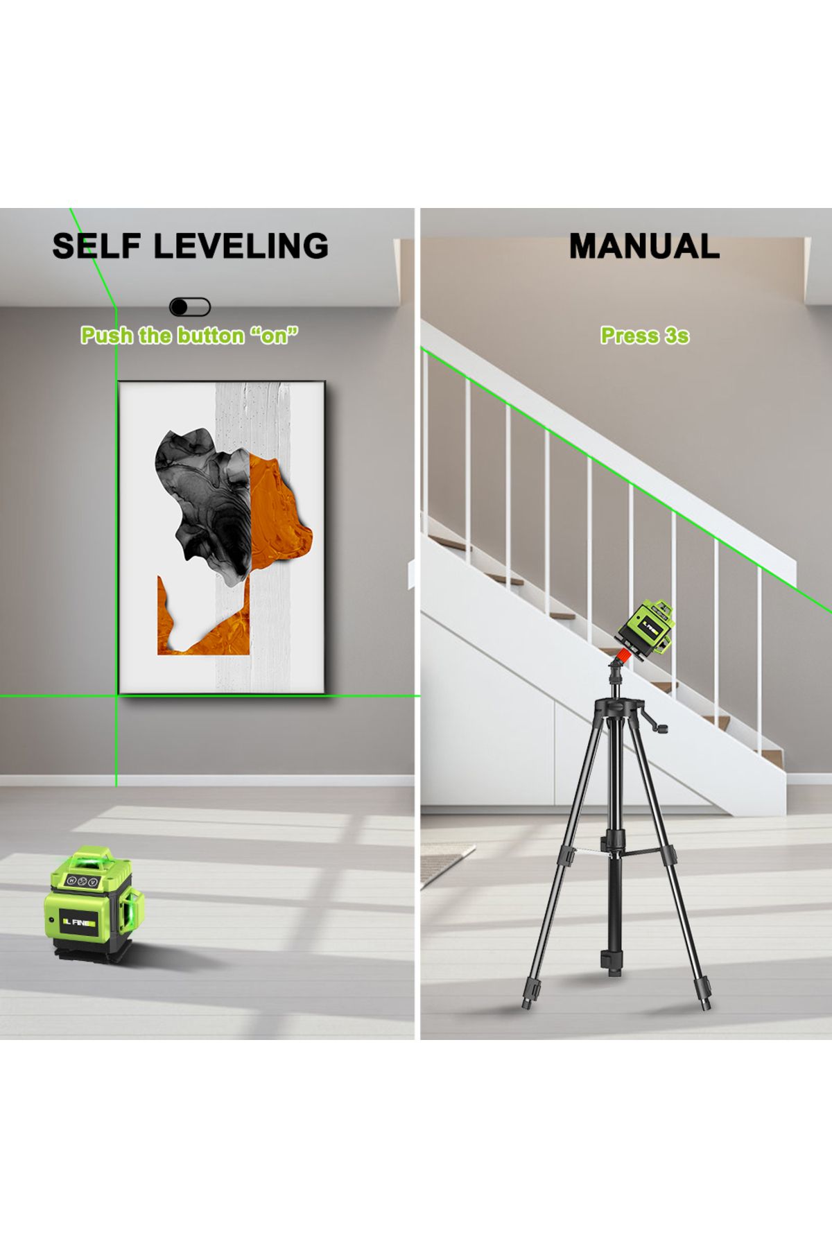 LFINE-12 Lines 16 Lines Professional Laser Level Horizontal Vertical Green Laser Automatic 360°Se... 4