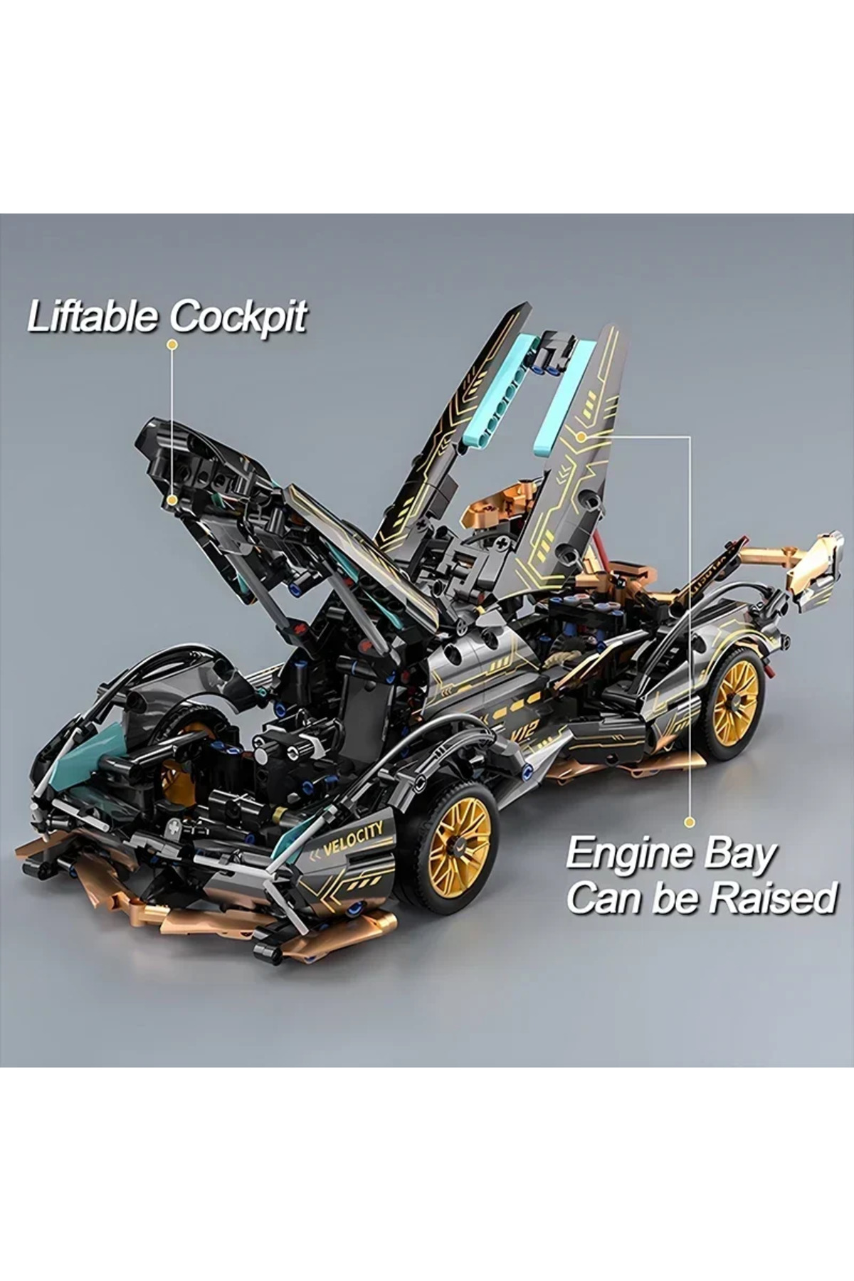 ۲۰۲۴ بلک V12 بلاک رودستر RC تک ریسر ۱:۱۴، مونتاژ دی‌آی‌وای ساختار رودستر بلاک کار…