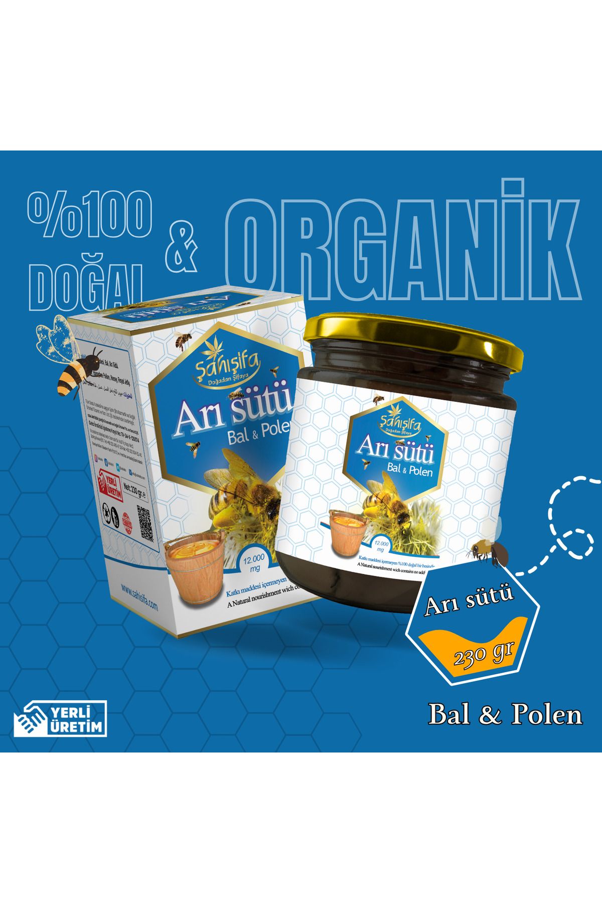 şah-ı şifa Arı Sütü - Bal & Polen 230 Gr