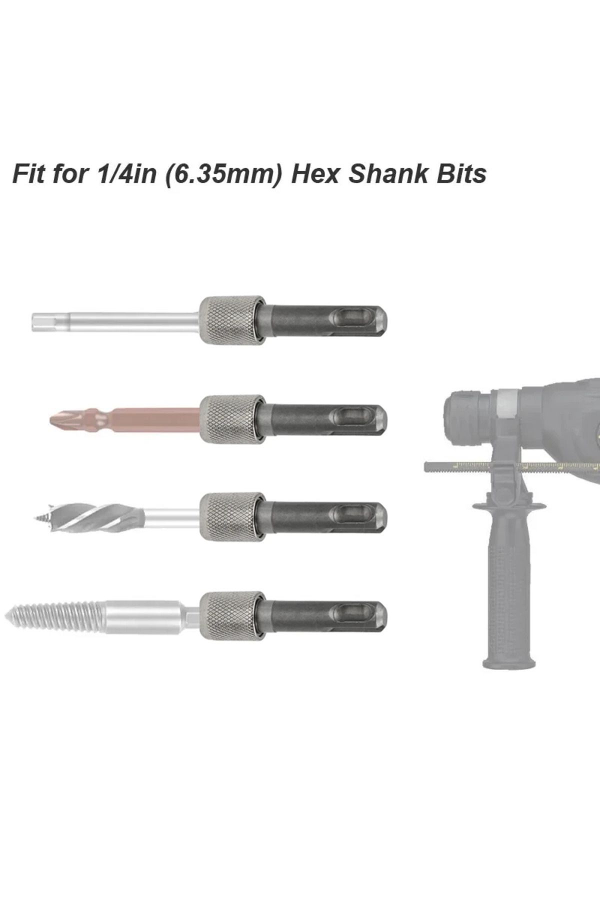 Choice-SDS Plus Convert To 1/4 Hex Shank Adapter Hexagonal Converter Electric Hammer Power Screwdriver B... 6