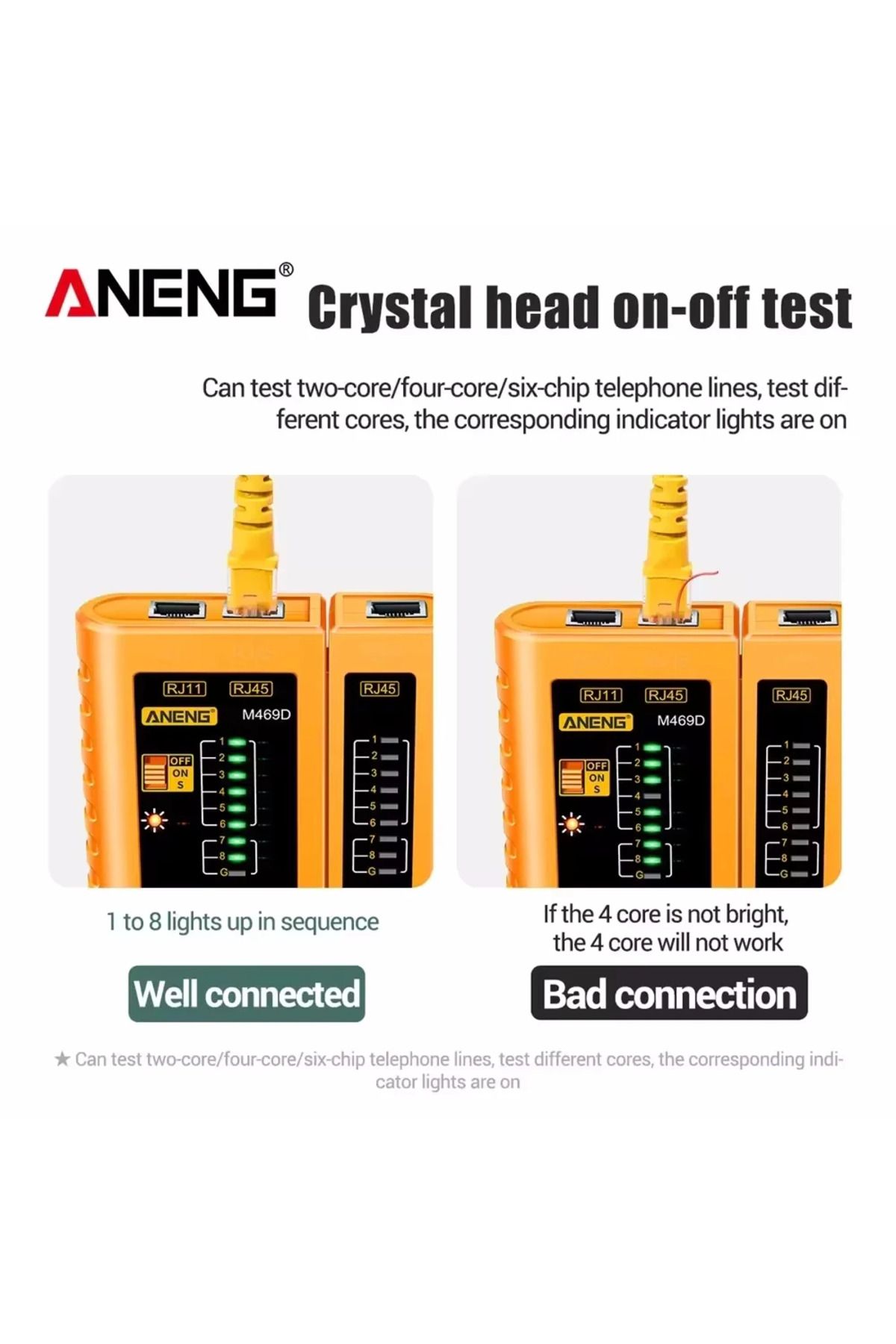 Choice-ANENG M469D RJ45 Cable lan tester Network Cable Tester RJ45 RJ11 RJ12 CAT5 UTP LAN Cable Tester N... 5