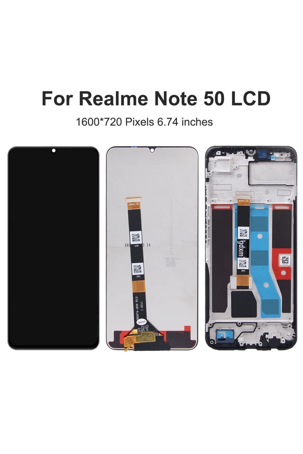 sinmaytai-For OPPO Realme Note 50 For Realme Note50 6.74''RMX3834 LCD Display Touch Screen Digitizer Assemb... 2