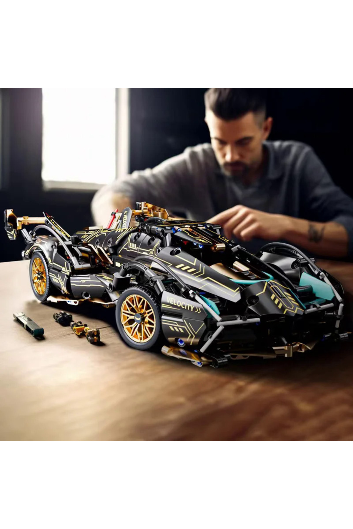 ۲۰۲۴ بلک V12 بلاک رودستر RC تک ریسر ۱:۱۴، مونتاژ دی‌آی‌وای ساختار رودستر بلاک کار…