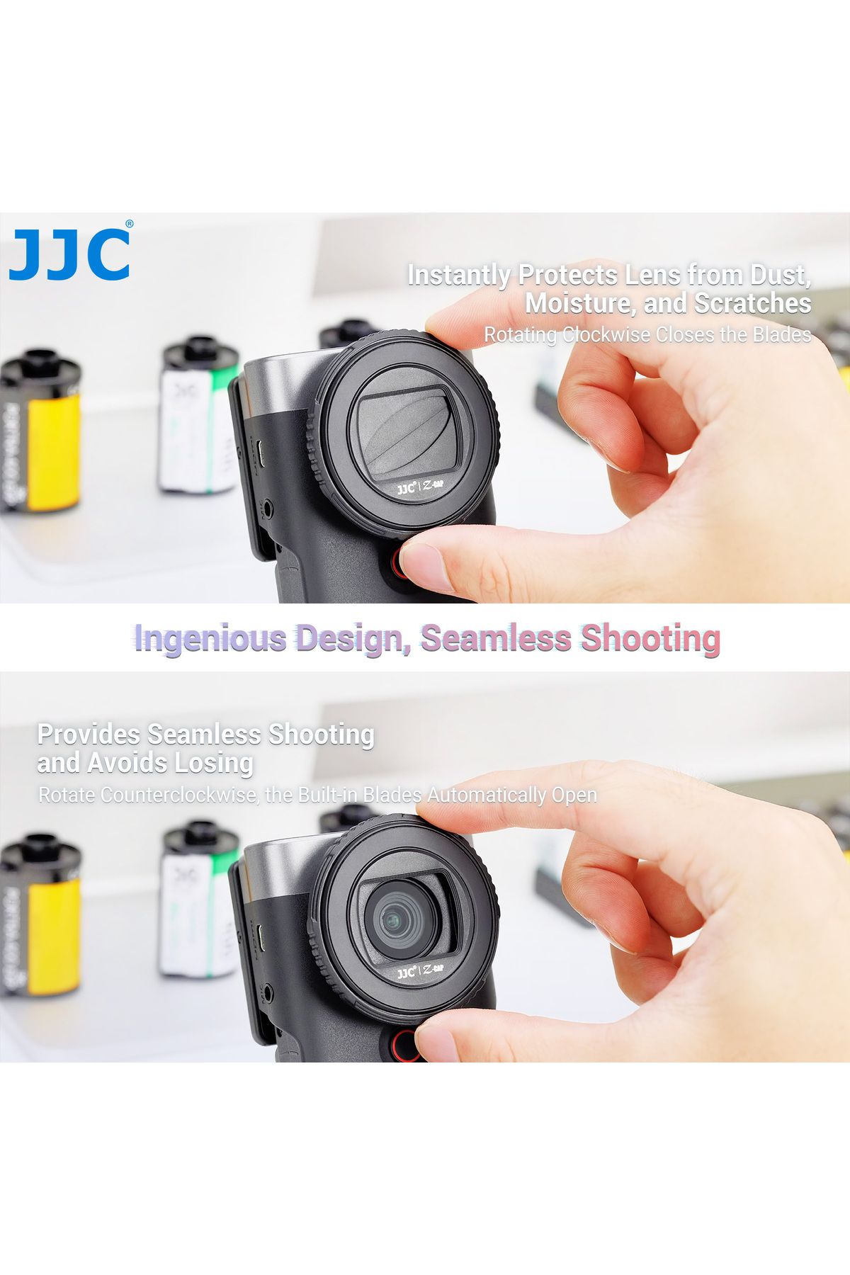 JJC-غطاء عدسة الكاميرا لكاميرا Canon PowerShot V10 Vlog غطاء عدسة دوار مضاد للخدش 3