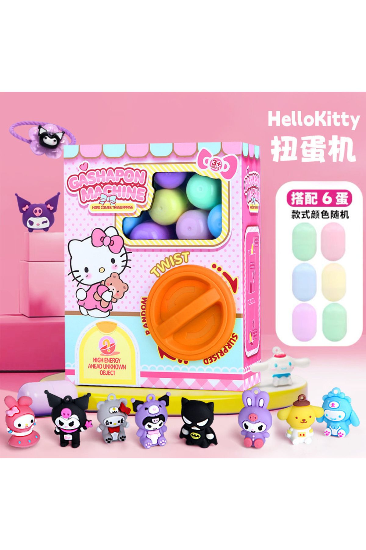 Choice-Sanrio Hello kitty Kuromi Twisting Egg Machine Fun Capsule Lottery Decompression Toy Twisting Egg... 6