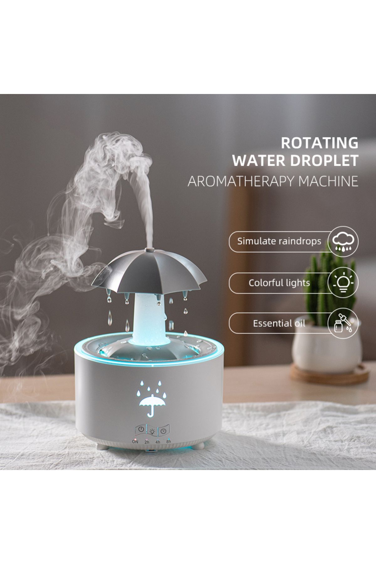 Choice-Rain Drop Aroma Diffuser Electric Aroma Diffuser 300ml Rotating and Timer Automatic Switch-Off Su... 3
