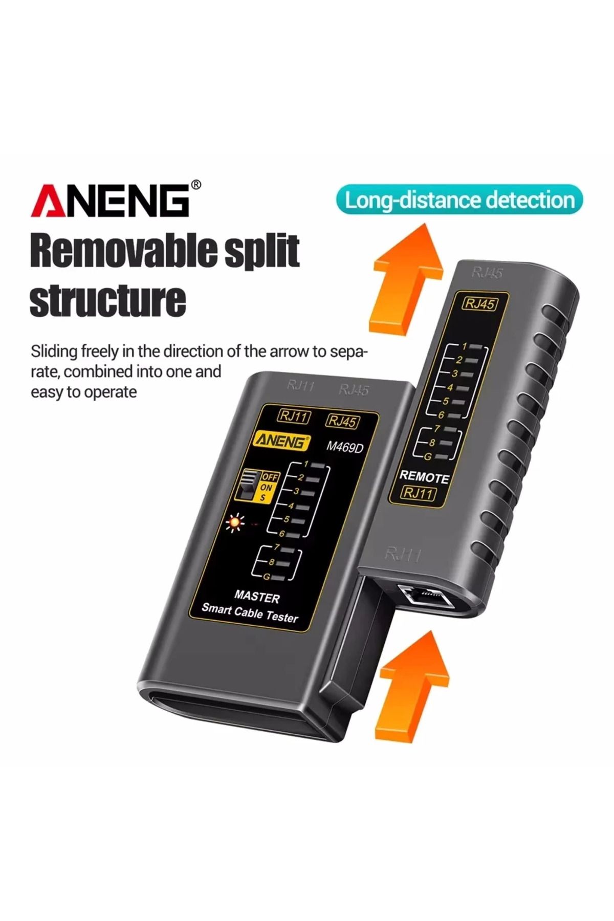 Choice-ANENG M469D RJ45 Cable lan tester Network Cable Tester RJ45 RJ11 RJ12 CAT5 UTP LAN Cable Tester N... 4