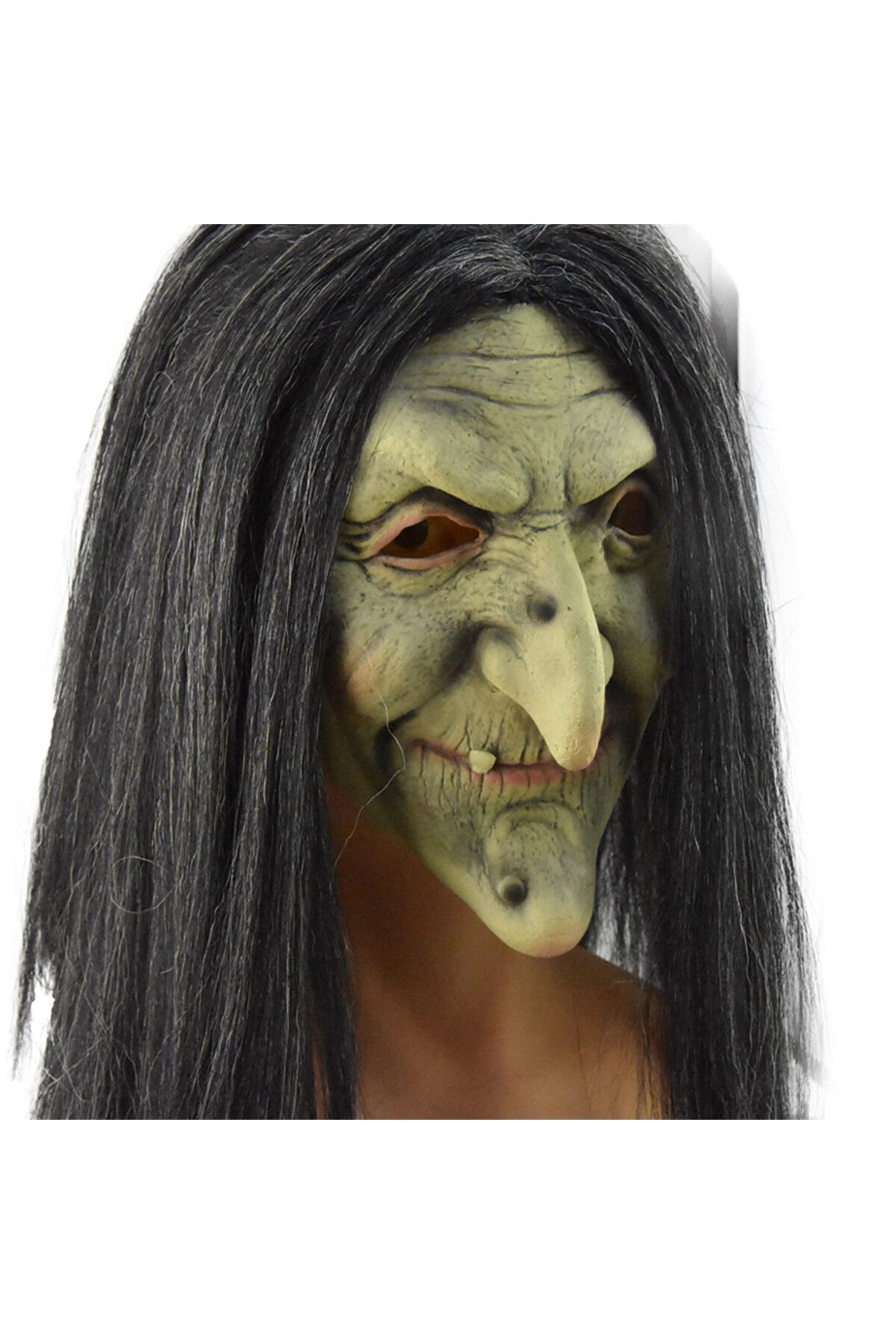 Choice-Witch Mask Halloween Scary Horror Costume Old Woman Witch Mask Green Face Halloween Creepy Scary ... 5