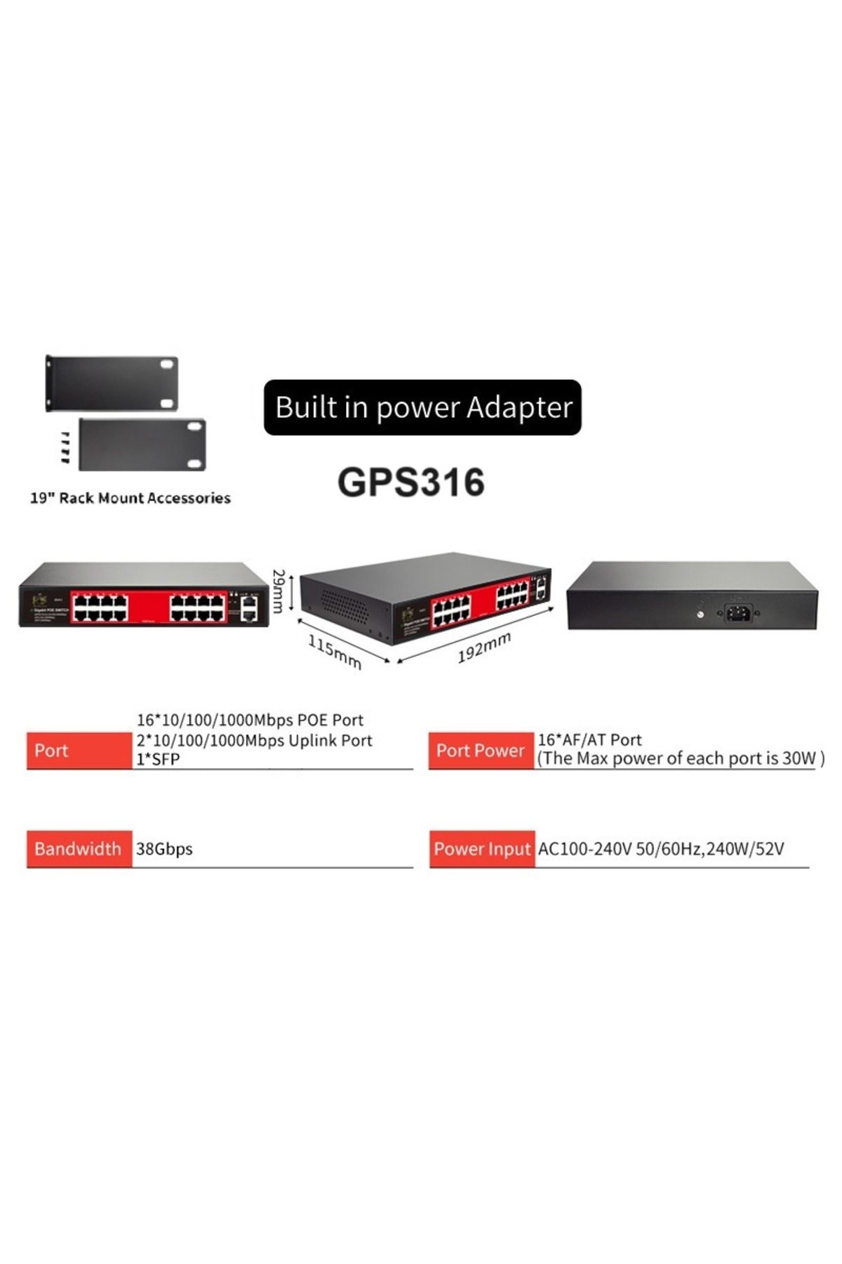 Choice-STEAMEMO Cloud-managed POE Switch 4/8/16 Port 48V Active POE Desktop 100/1000Mbps SFP APP Control... 1