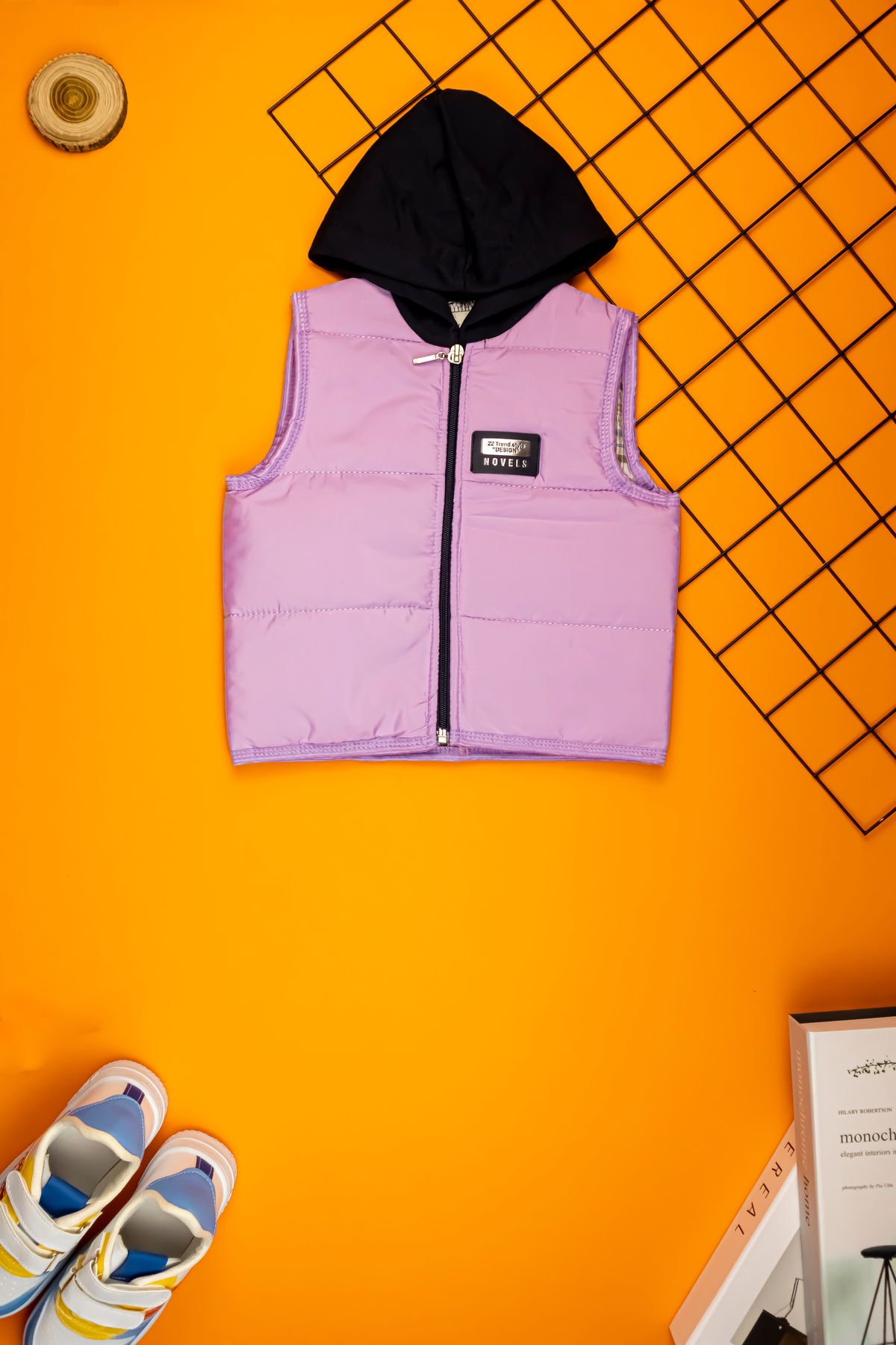 Yalçınoğlu-Lilac Hooded Children's Vest Age 1-5 1