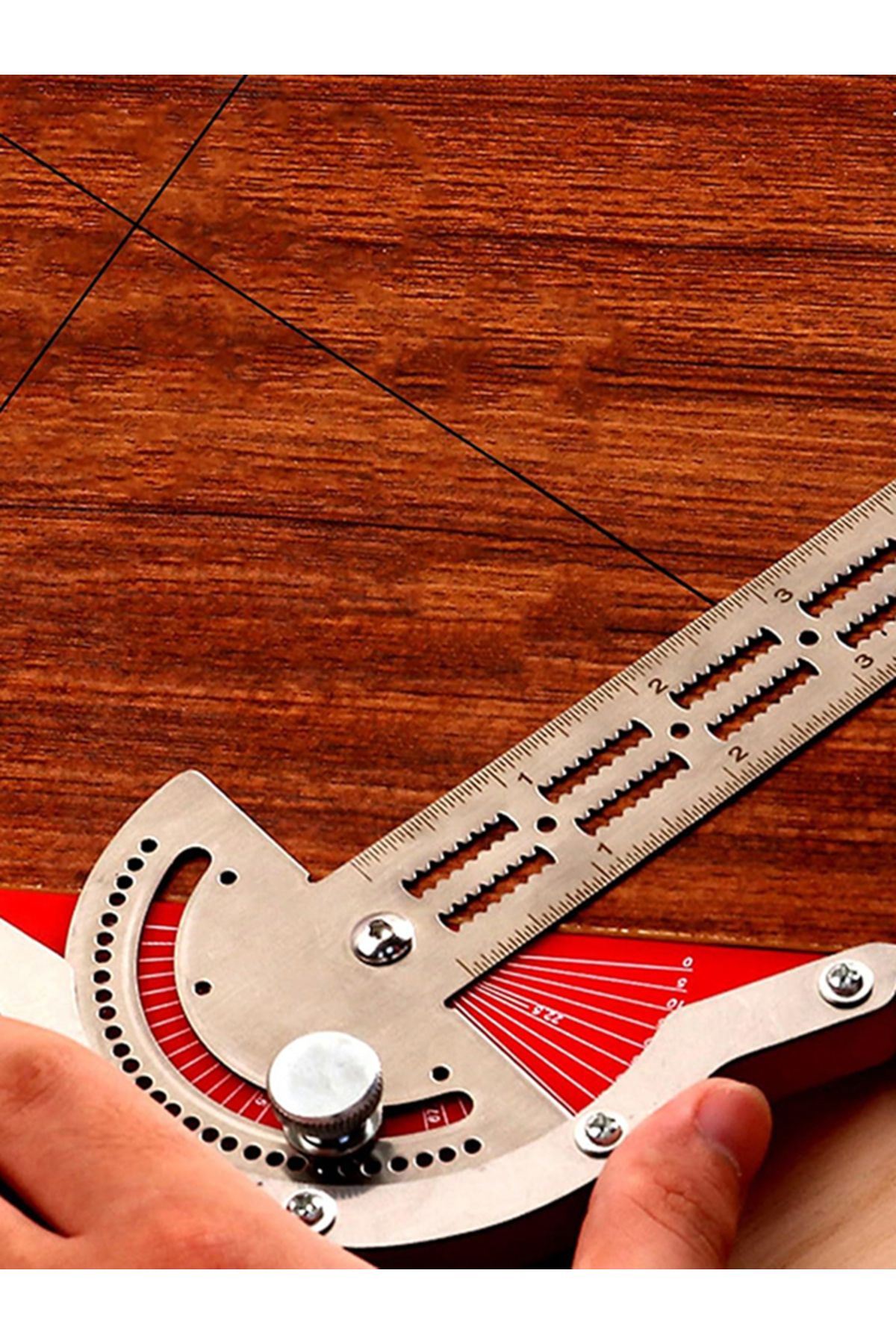 Choice-Woodworking Edge Ruler 0-70° Adjustable Protractor Angle Finder Two Arms Woodworking Ruler Angle ... 7
