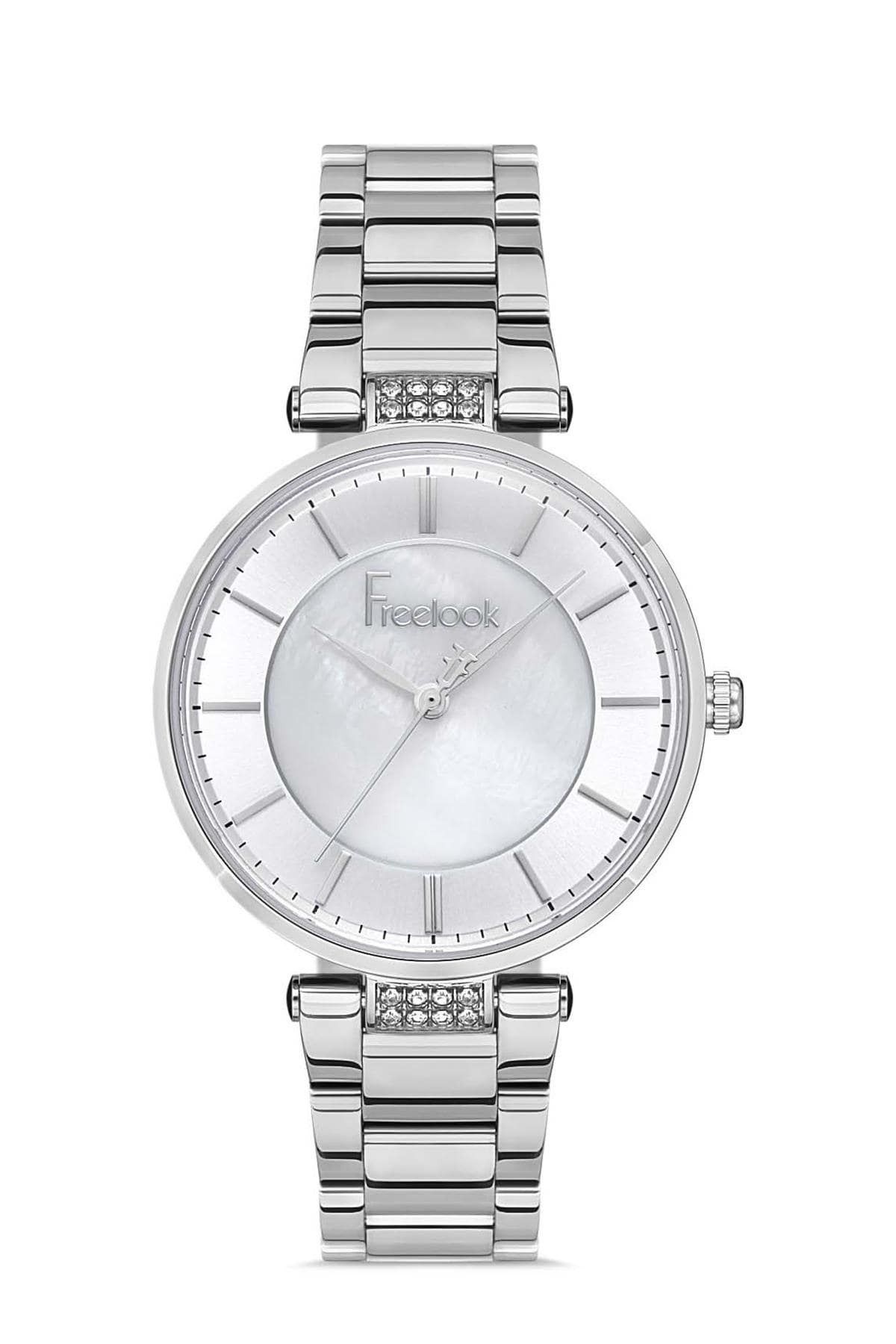 Freelook-Silver-Pearl Women's Watch - Steel Case, Round Dial, Metal Band, Quartz Mechanism, Analog Display 1