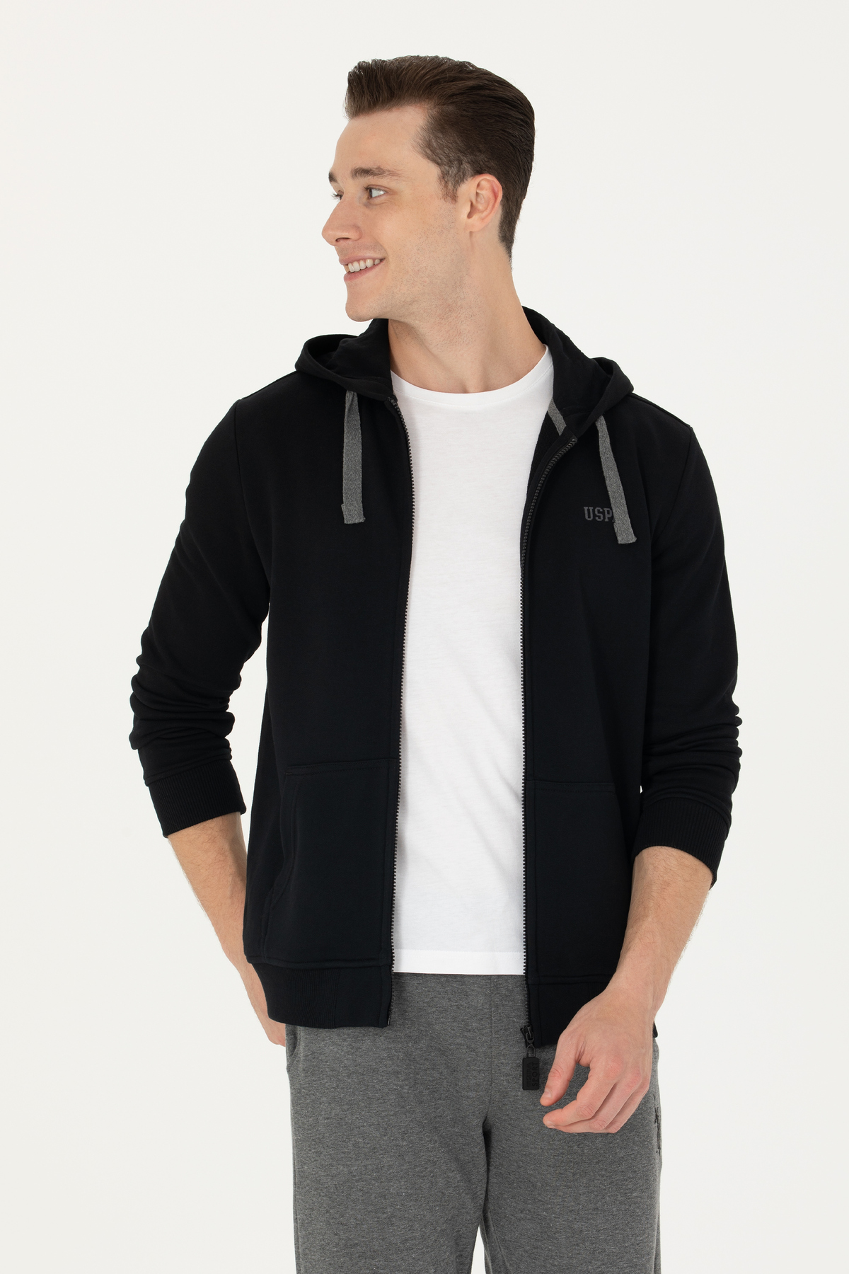 U.S. Polo Assn. Erkek Siyah Örme Hırka 50273717-VR046 görsel 3