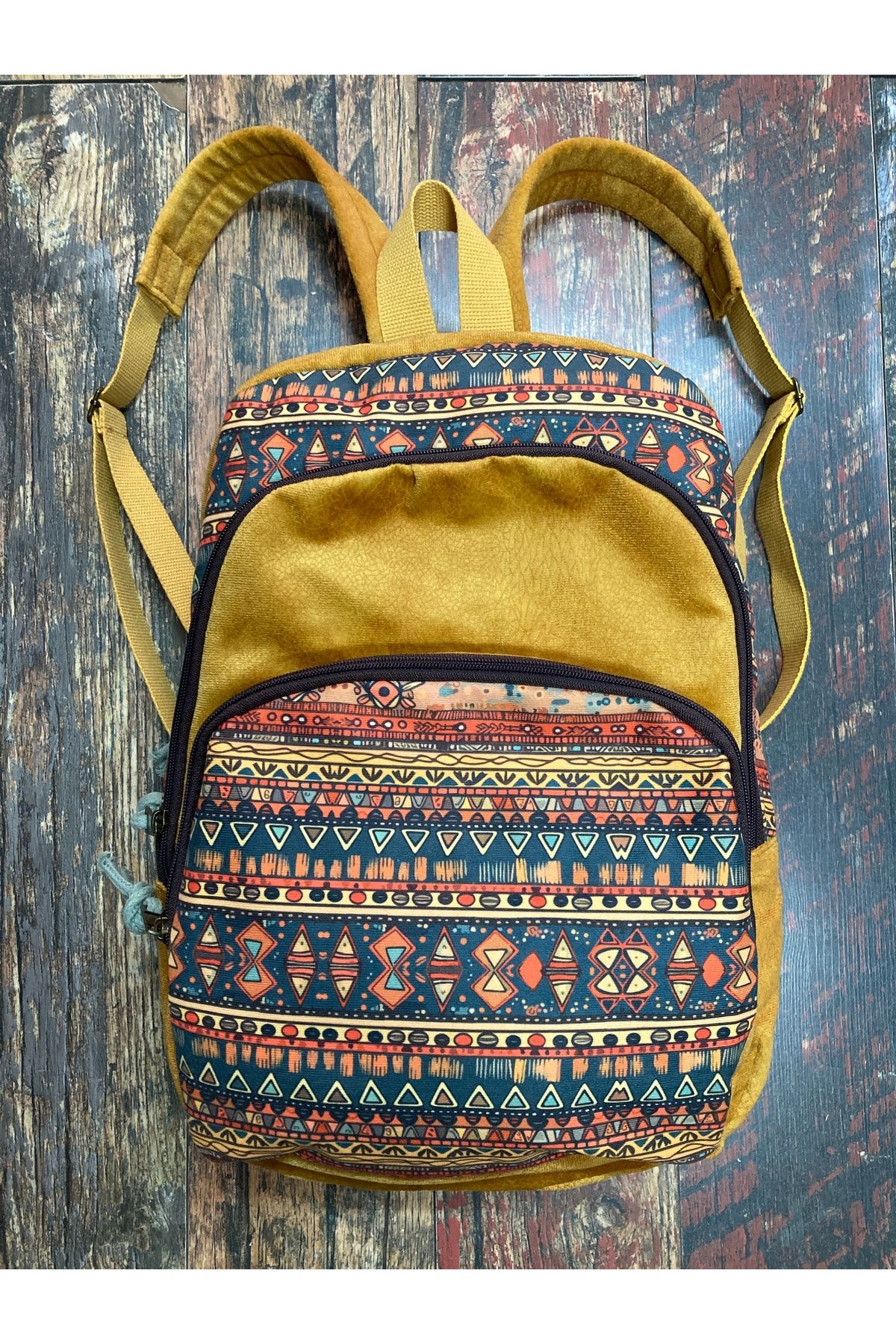 Street Bag-Ethnic Authentic Bohemian Waterproof 3 Compartment Large Orthopedic Backpack 1