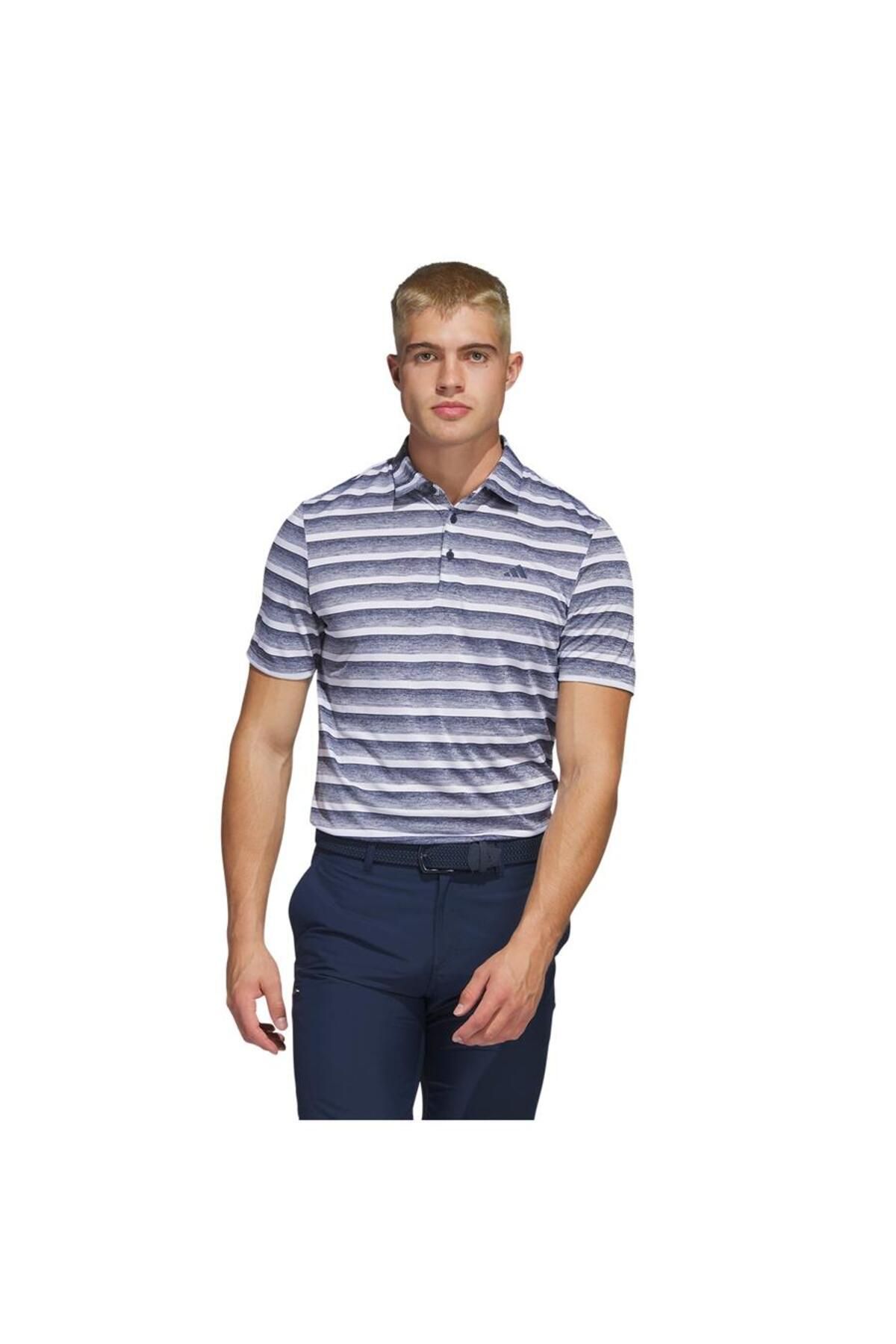 adidas-HS7579 Model Unisex Polo T-Shirt - 2 Colors Striped 1