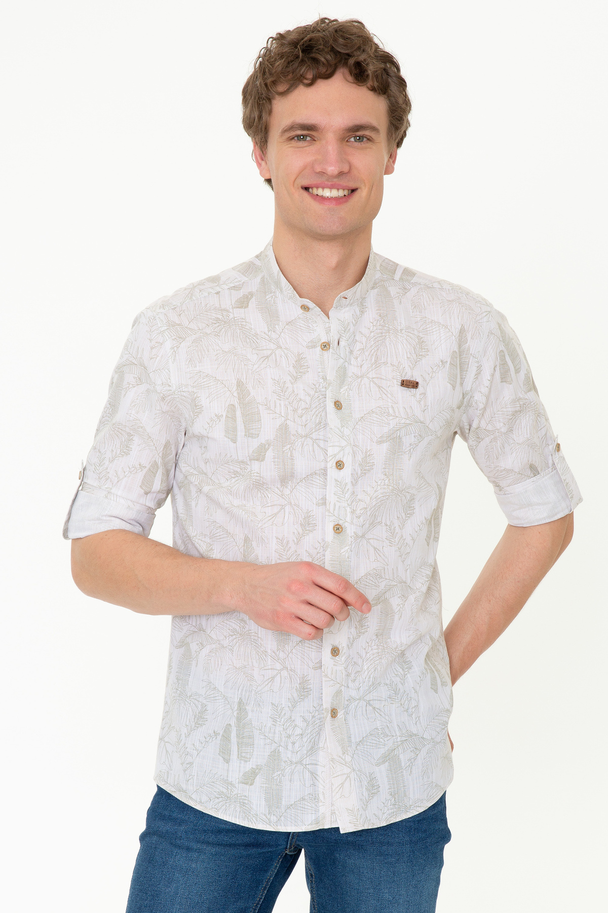 U.S. Polo Assn. Erkek Haki Uzun Kollu Gömlek 50246323-VR027 — سبز 586335