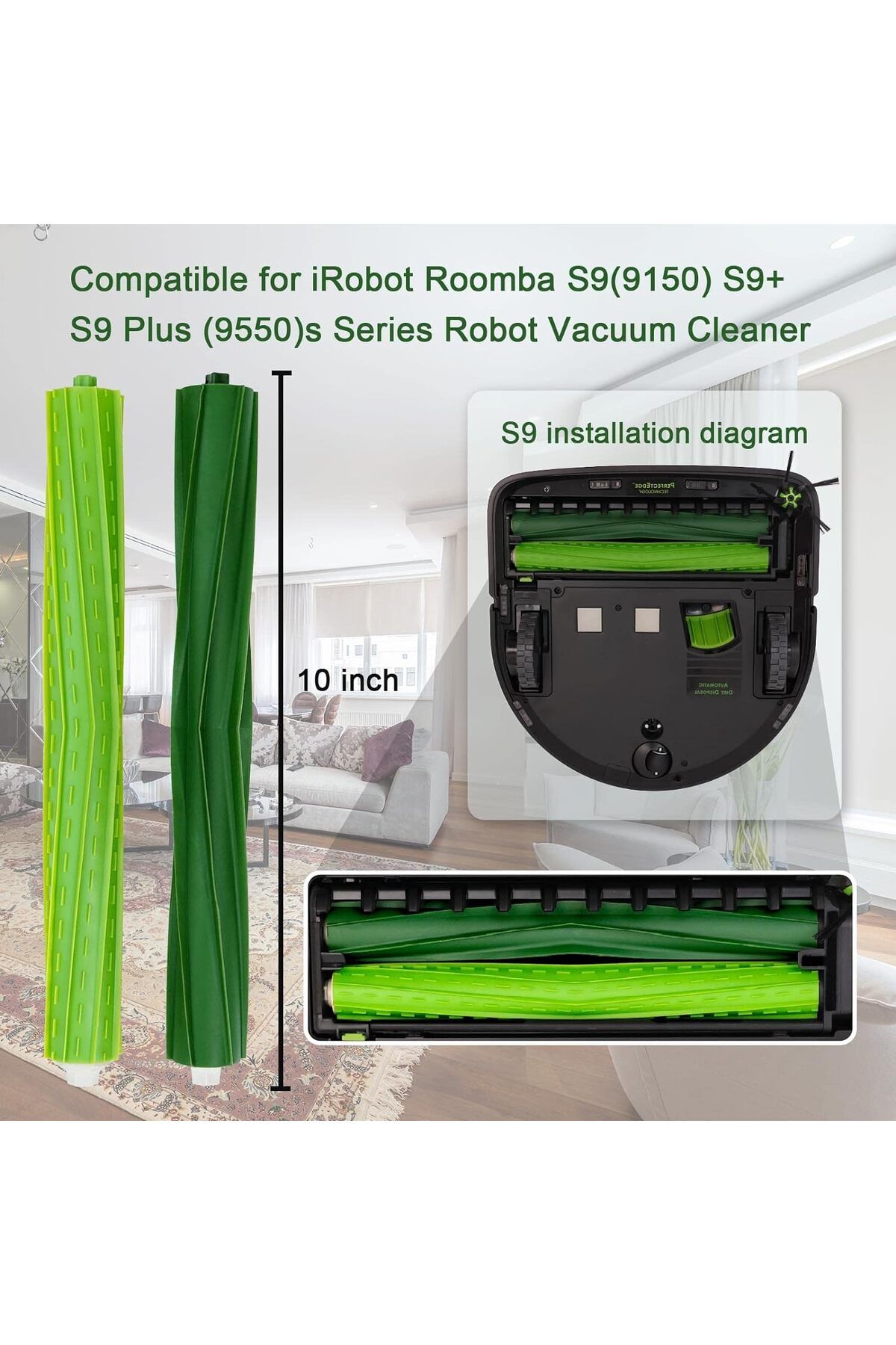 Choice-For iRobot Roomba S9 S9+ Robot Vacuum Cleaner Multi-Surface Rubber Main Rolling Brush Replacement... 6