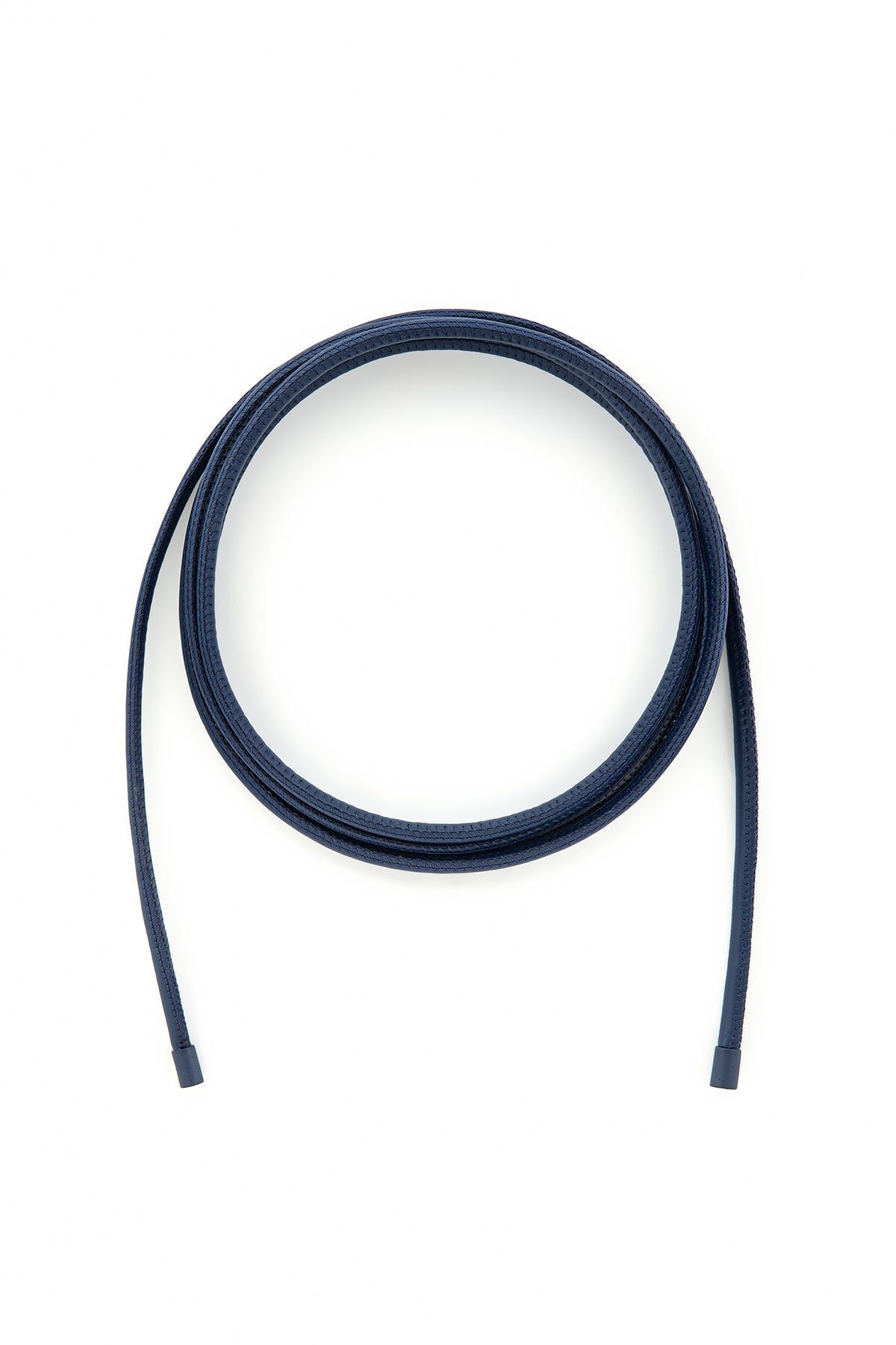 Hooopstore-Navy Blue Leather Cord Belt 5