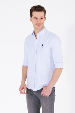 U.S. Polo Assn. Erkek Açık Mavi Uzun Kollu Basic Gömlek 50324708-VR003