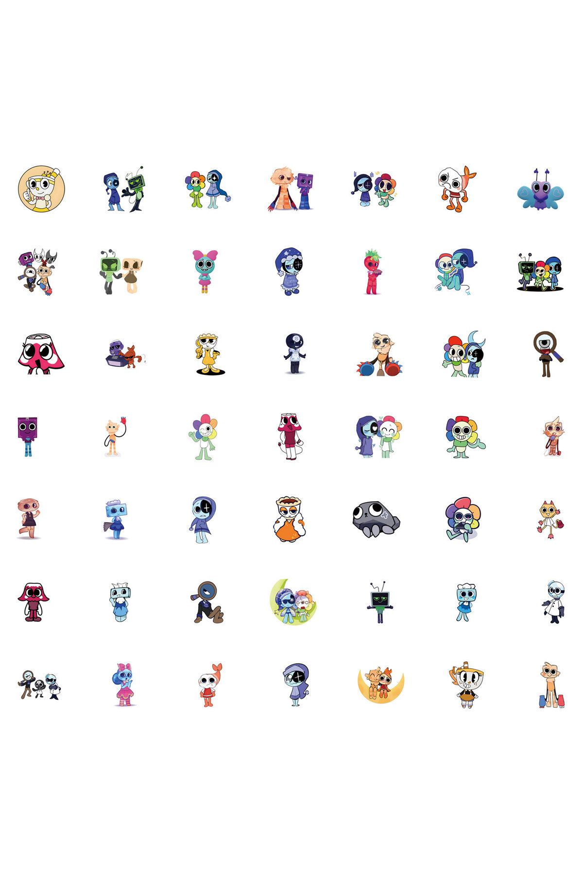 Choice-54Pcs Dandys World Stickers Dandy's World DIY Stickers Scrapbooking Phone Luggage Skateboard Wate... 6