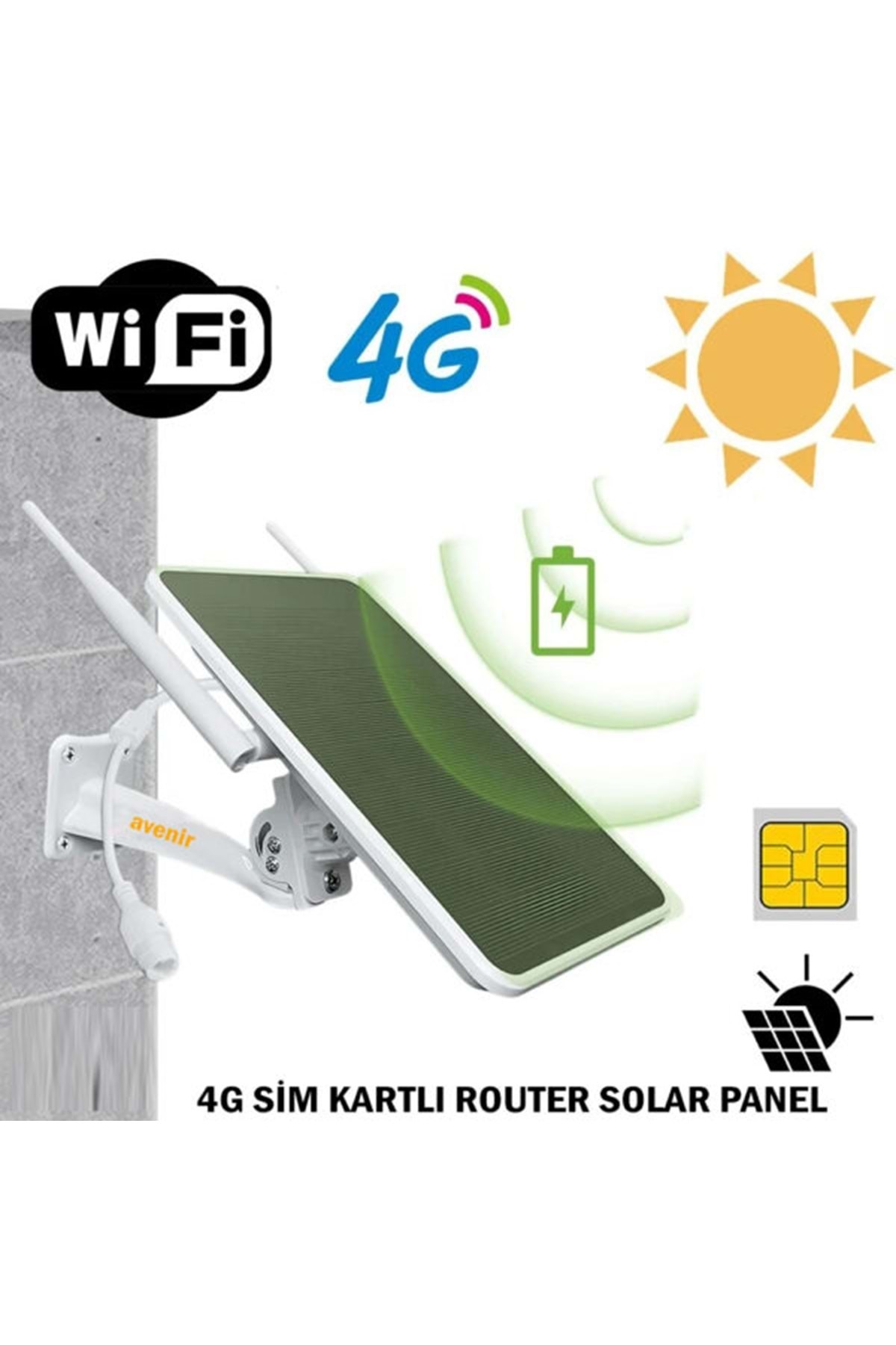Avenir Avenir Router 4G Sim Kartlı Solar Güneş Paneli 20w 25.000