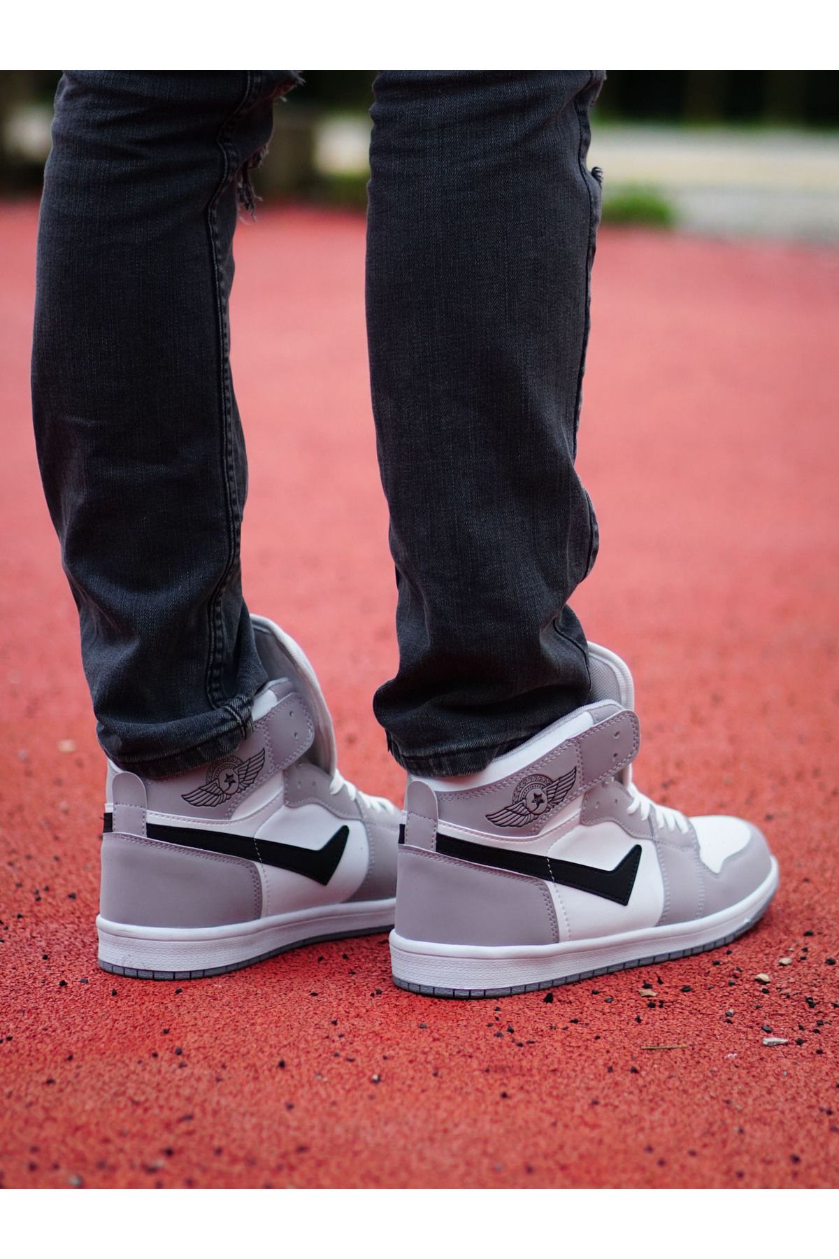 Preux Buz Gri Bağcıklı Günlük Unisex Genç Sneaker Rahat Spor Ayakkabı