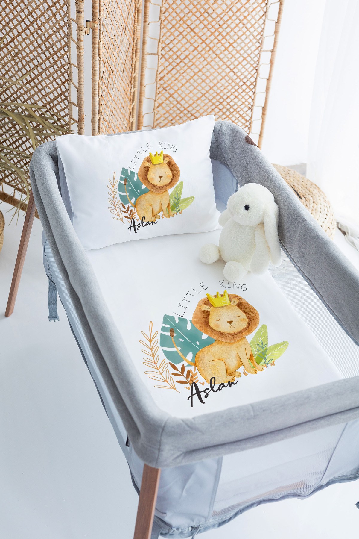 100% Cotton Satin Special Name 70x120 Park Bed Duvet Cover Set Lion
