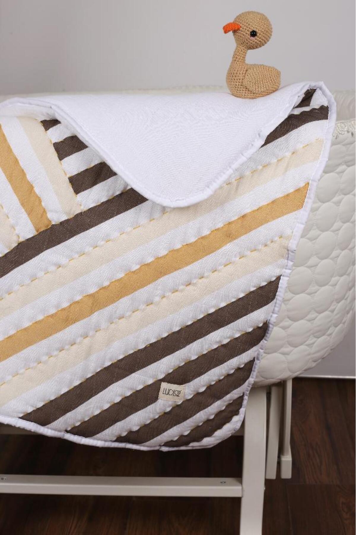 LUCKKA %100 Pamuk Bebek Müslin Yorgan - Oyun Matı El Işlemeli 70x100 Cm - Ztd100 fotoğrafı 2 (önizleme)