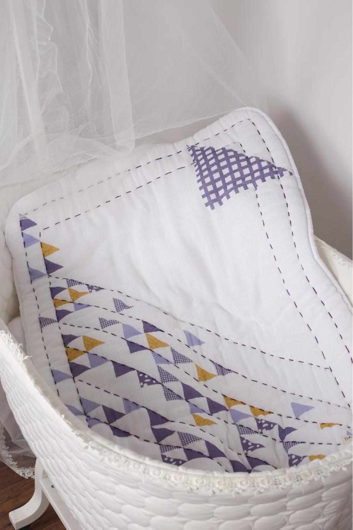 LUCKKA %100 Pamuk Bebek Müslin Yorgan - Oyun Matı El Işlemeli 70x100 Cm - Ztd100 fotoğrafı 5 (önizleme)