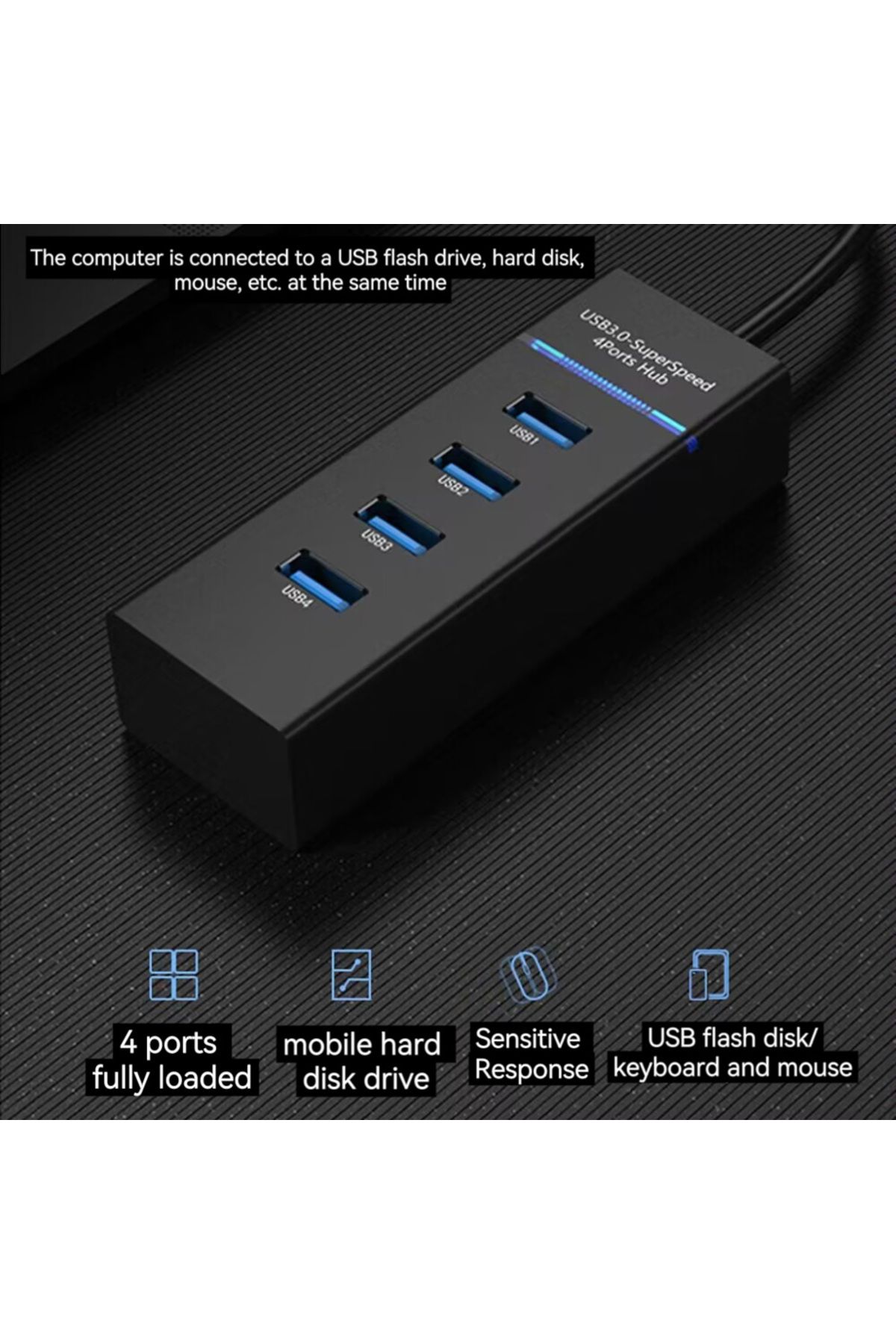 OEING-Hub Usb 5Gbps High Speed USB Hub 3 0 Multiple Port For PC Computer Accessories Docking Station Ad... 4