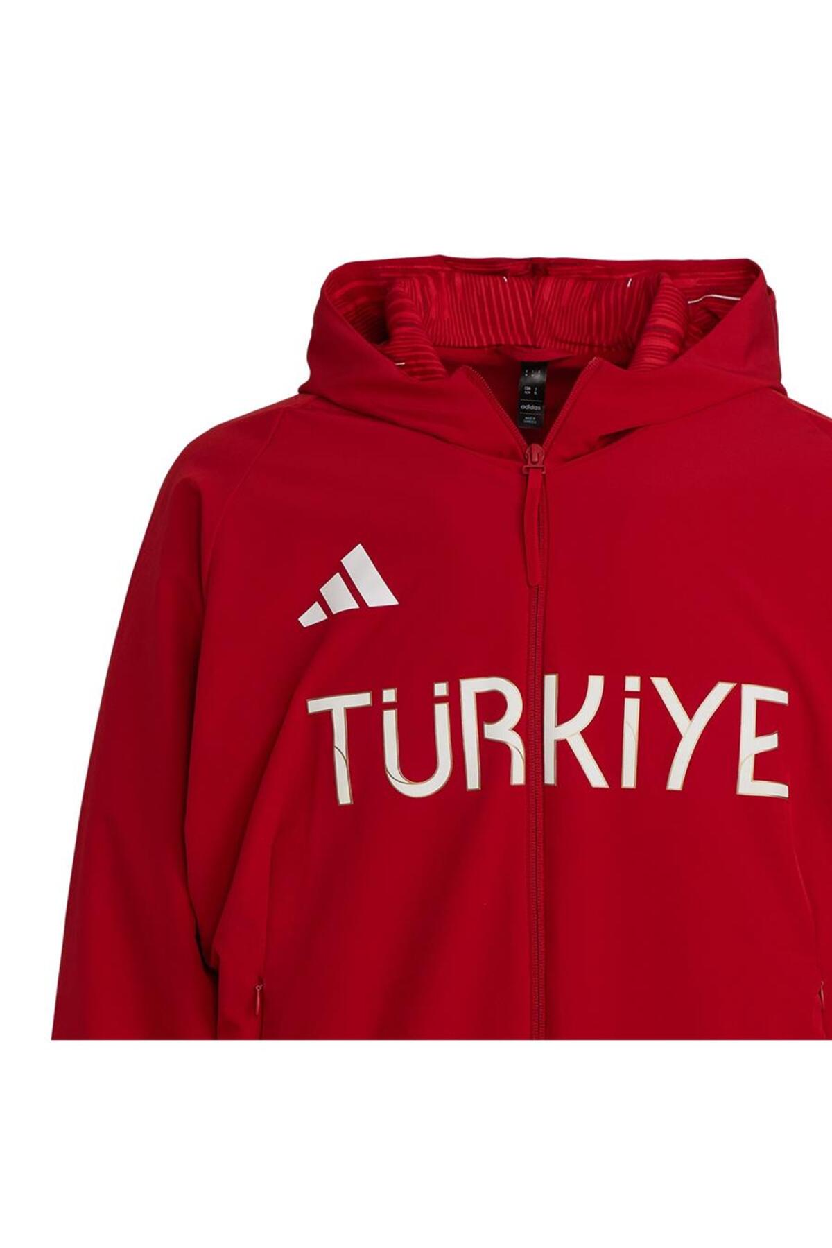 adidas Team Türkiye Erkek Kırmızı Ceket (JH0782) görsel 4