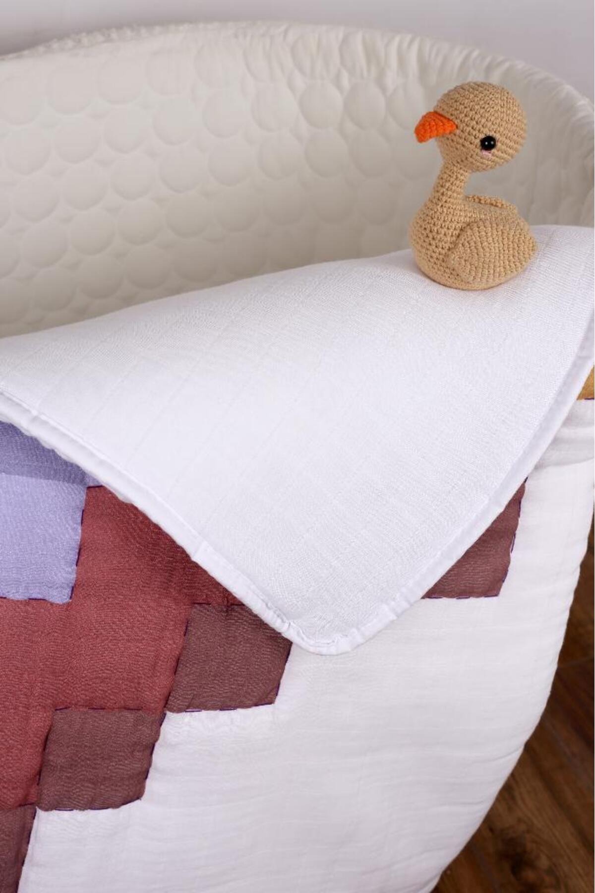 LUCKKA %100 Pamuk Bebek Müslin Yorgan - Oyun Matı El Işlemeli 70x100 Cm - Ztd100 fotoğrafı 3 (önizleme)