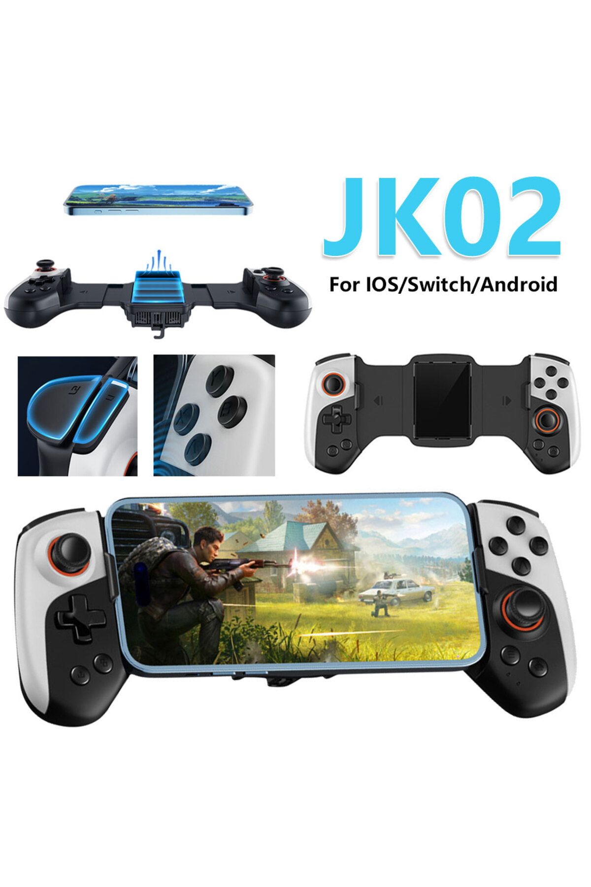 ALLOYSEED-JK02 2 in 1 Phone Game Controller Type C USB Cooling Cell Phone Gamepad Joystick Dual Joystick fo... 3
