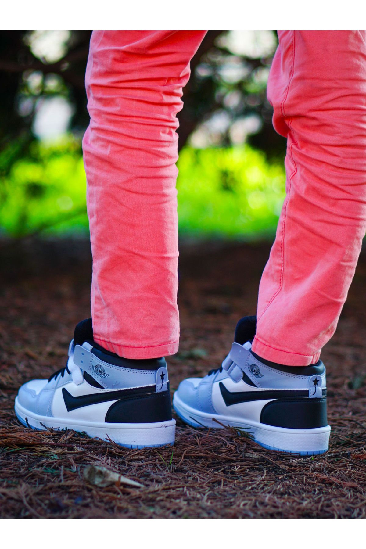 Preux Beyaz Mavi Bağcıklı Ve Cırtlı Günlük Unisex Çocuk Sneaker Spor Ayakkabı