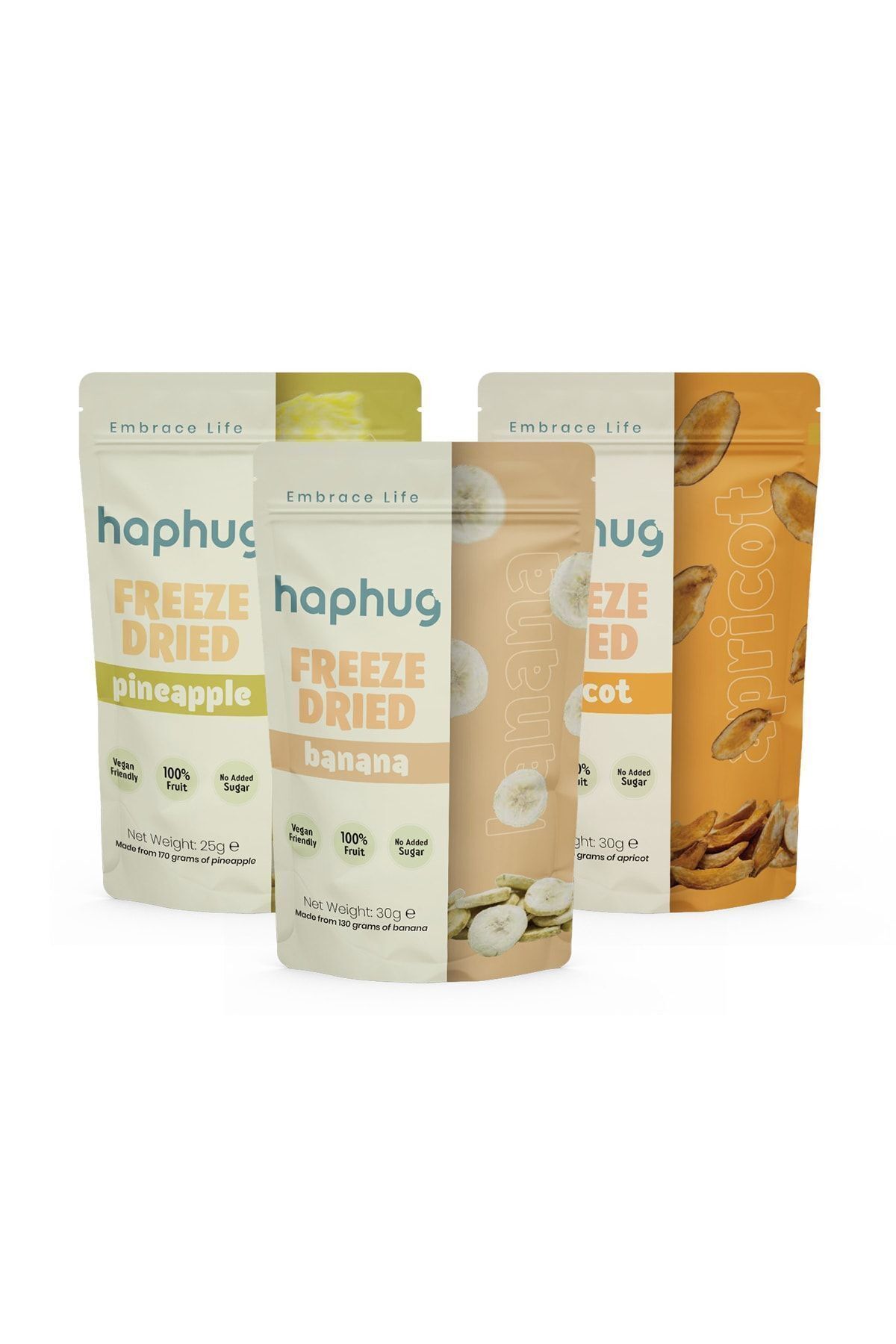 HapHug Freeze Dried - Sarı Meyveler - Meyve Kurusu - Freeze Dry Muz, Ananas, Kayısı