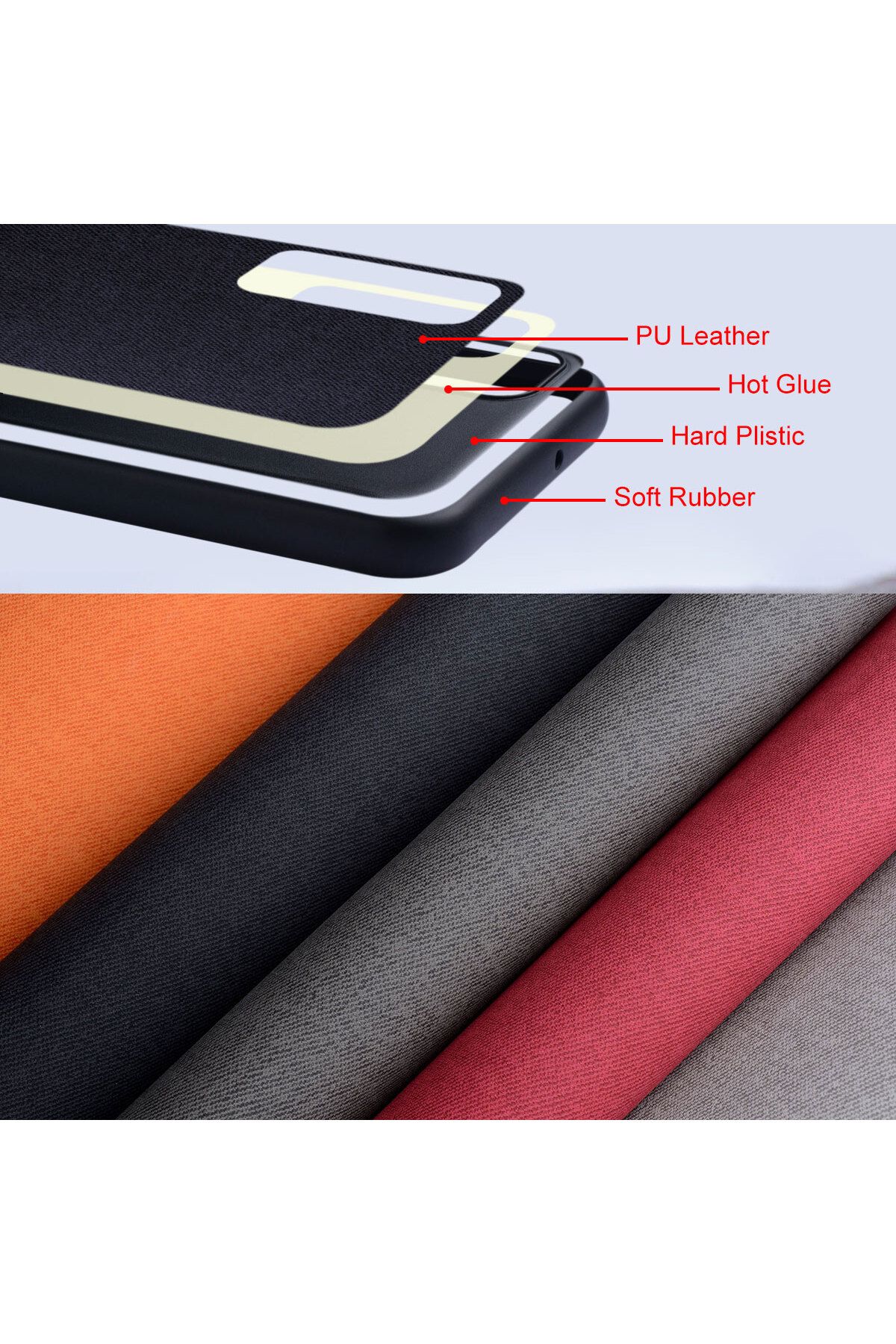 Choice-Textile Case for Xiaomi mi Note 10 Lite Soft TPU with Hard PC 3in1 material perfect touching feel 7