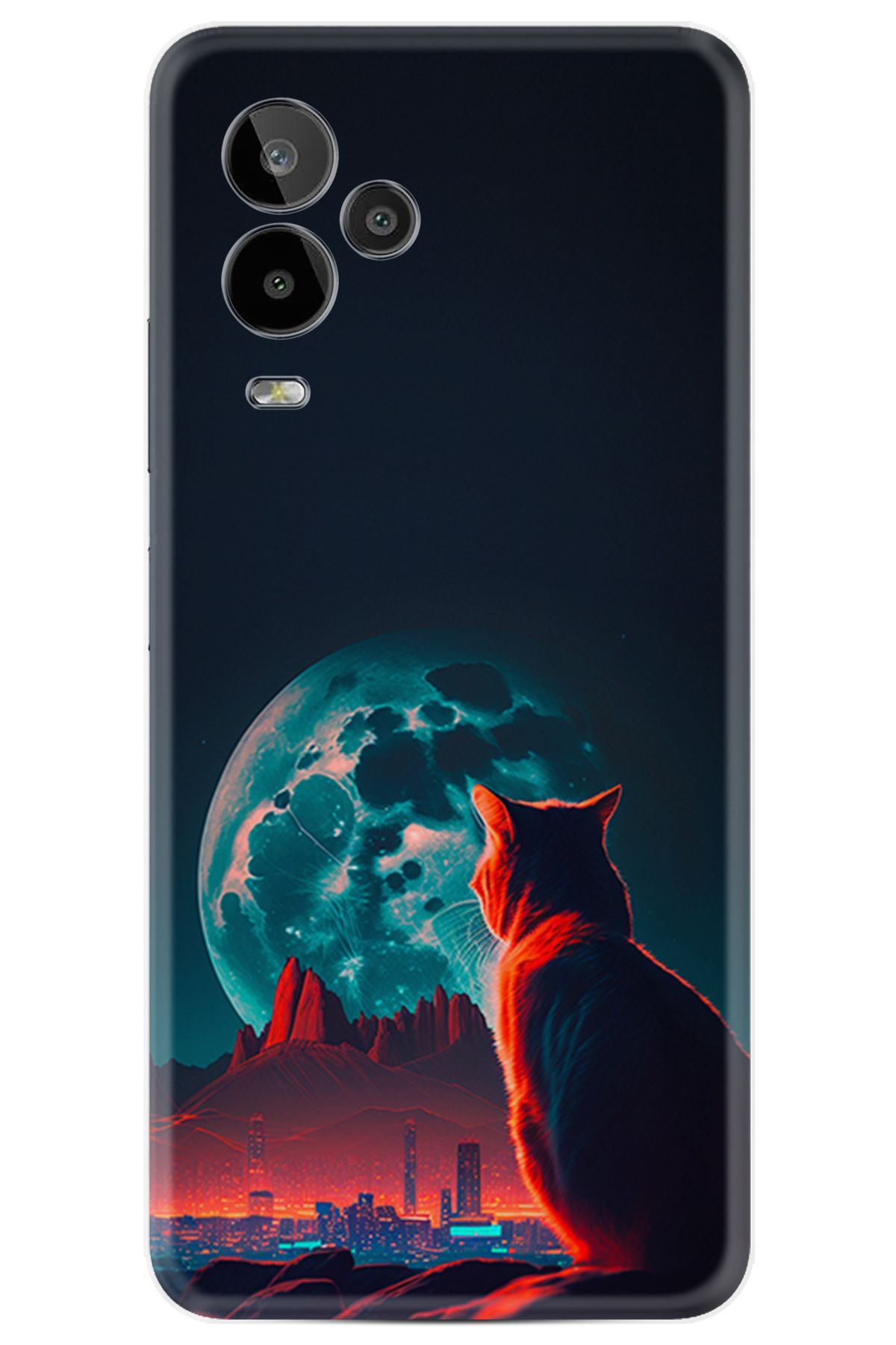 General Mobile 24 Pro Kılıf HD Resim Baskılı Dalgın Kedi StKd -074