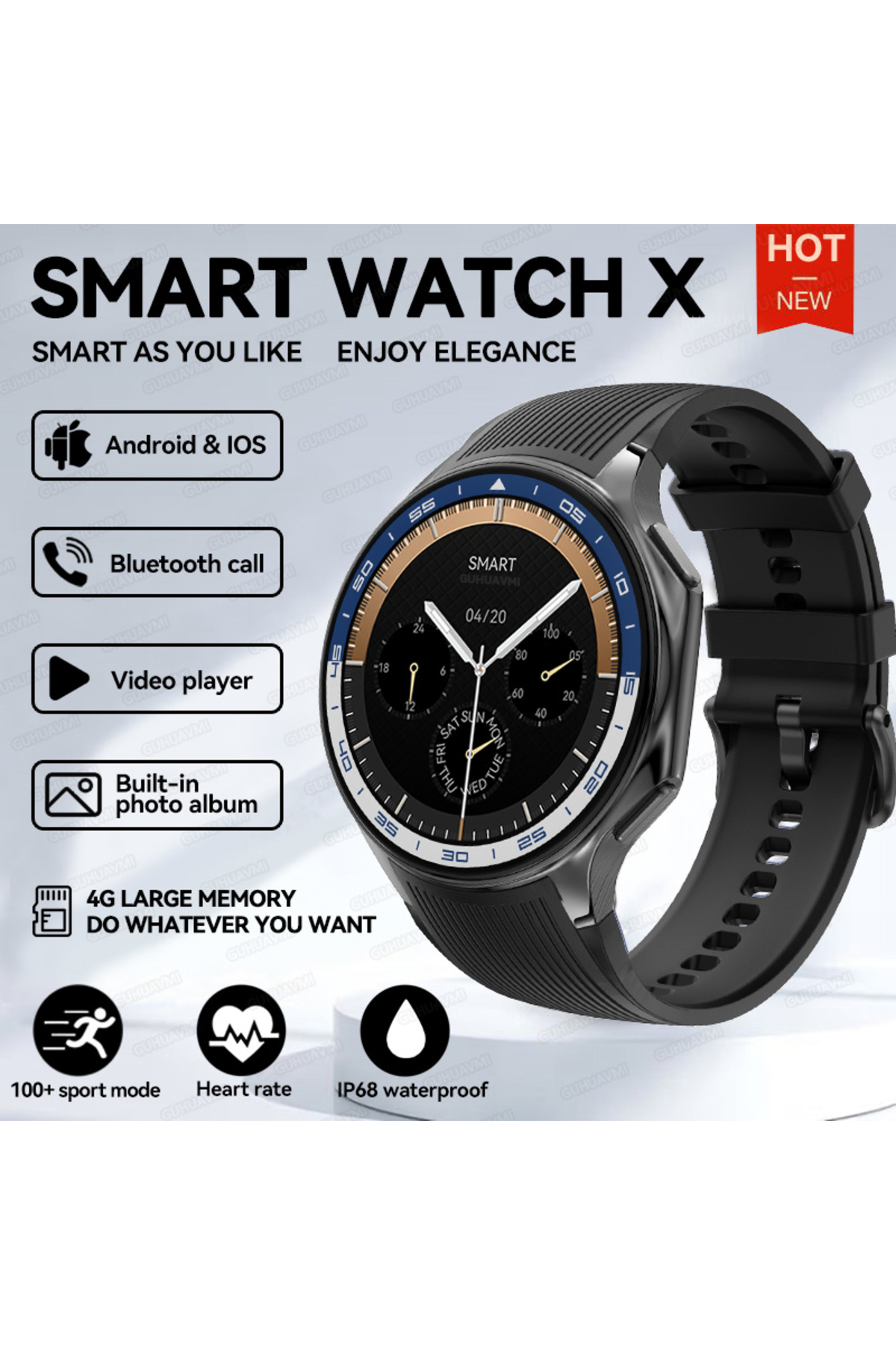 Choice-2024 New For OPPO Watch X Smart Watch 4G Memory Music Video Bluetooth Call IP68 Waterproof AMOLED... 1