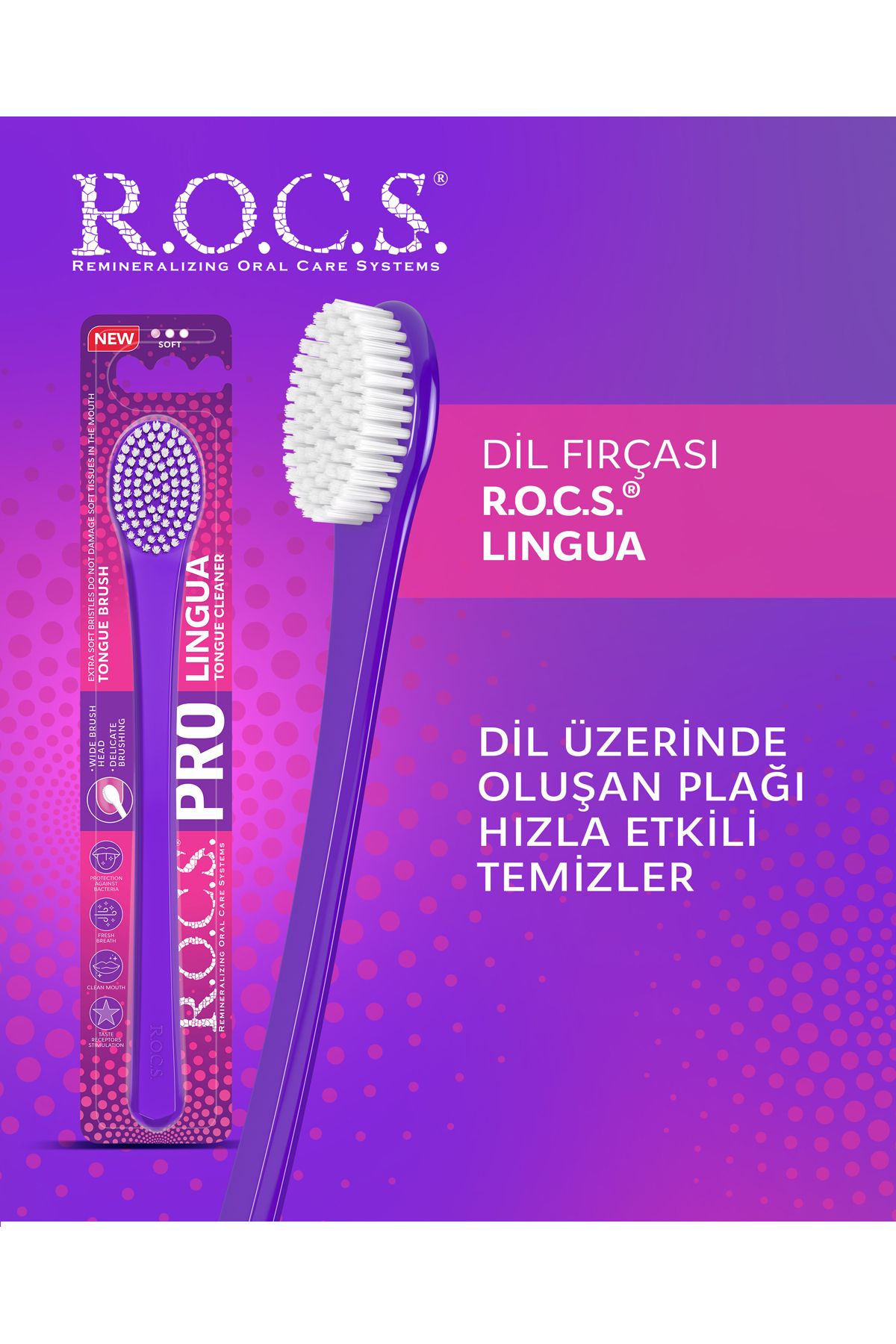 R.O.C.S. ROCS PRO LINGUA DİL FIRÇASI – MOR