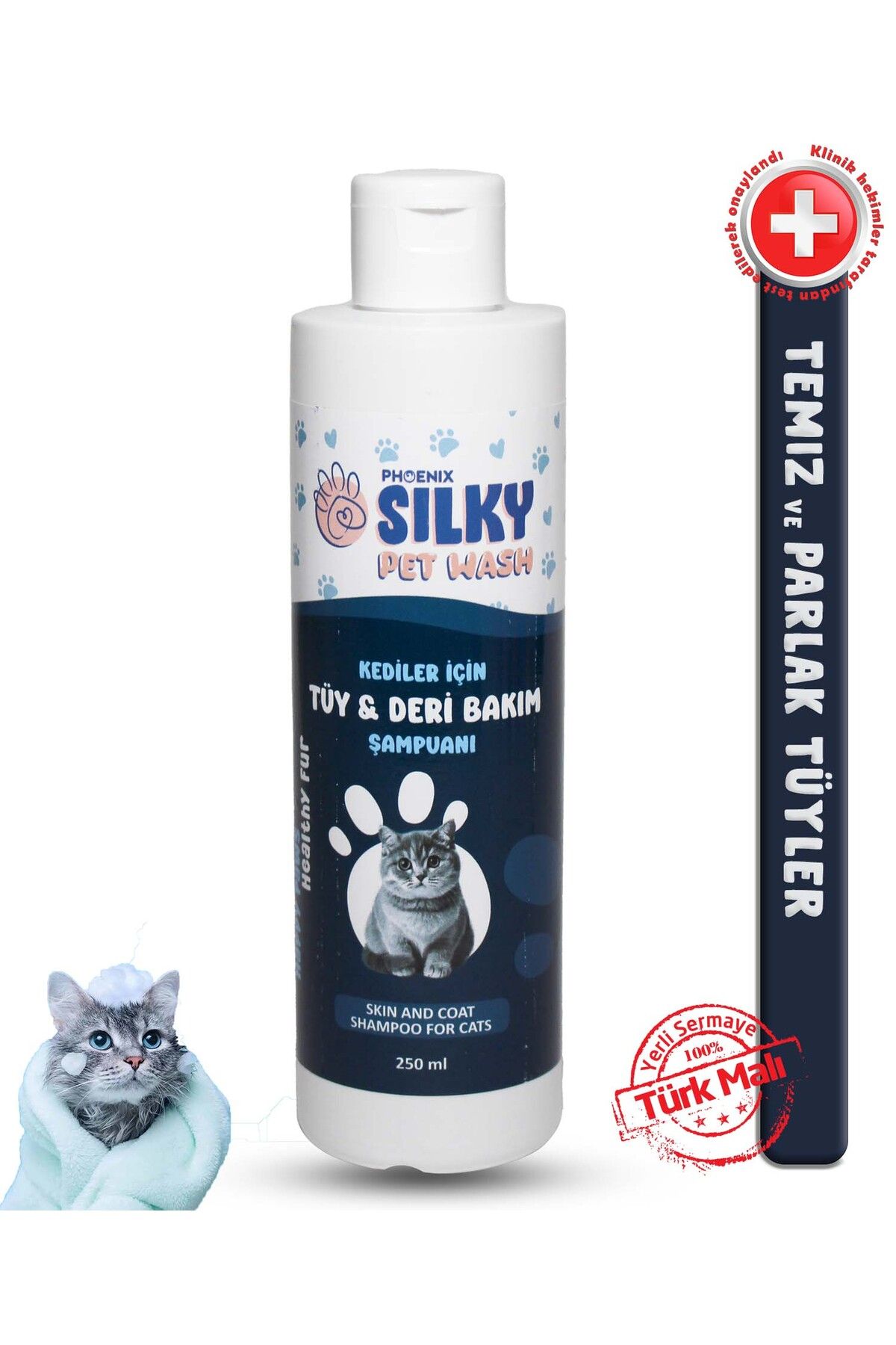 Silky PetWash - Kedilere Özel Tüy ve Deri Bakım Şampuanı - 250ml