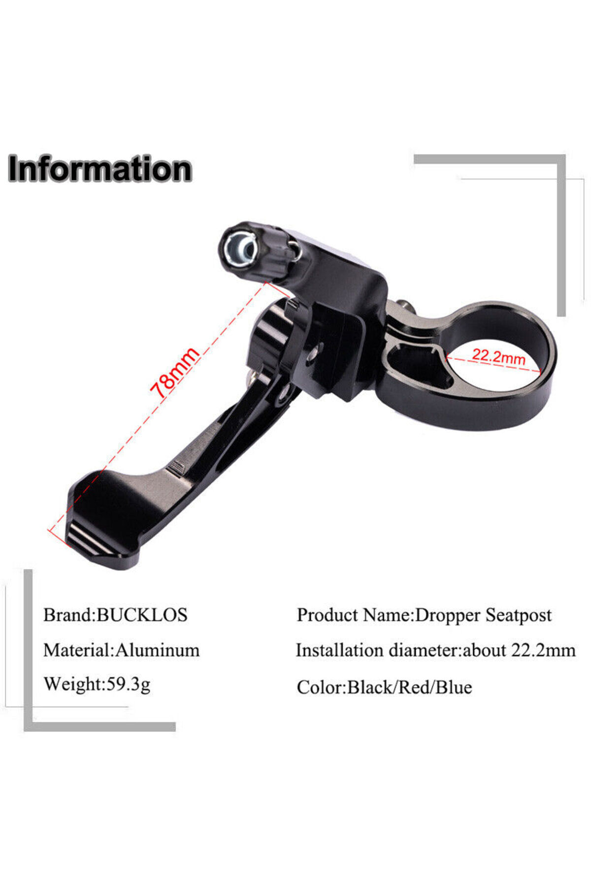 Choice-BUCKLOS Telescopic Seatpost Controller MTB Dropper Seat Post Lever Bicycle Seat Shock Remote Leve... 4
