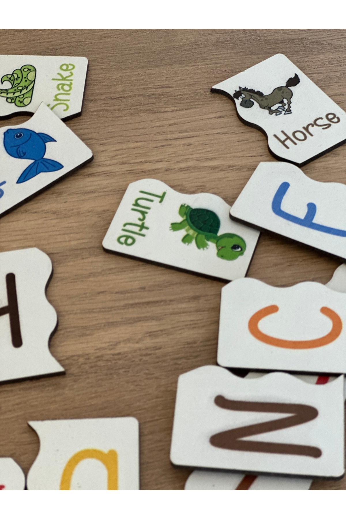 Bellacasa İngilizce Puzzle Harf Hayvan Eşleme Kartı, Eğitici Oyuncak, Montessori Eğitim Oyuncak, Motor Zeka fotoğrafı 5 (önizleme)